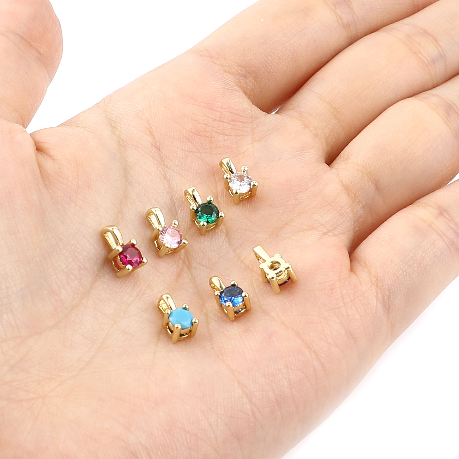 Imagen de Latón Colgantes Charms Cuadrado 8mm x 5mm, 2 Unidades