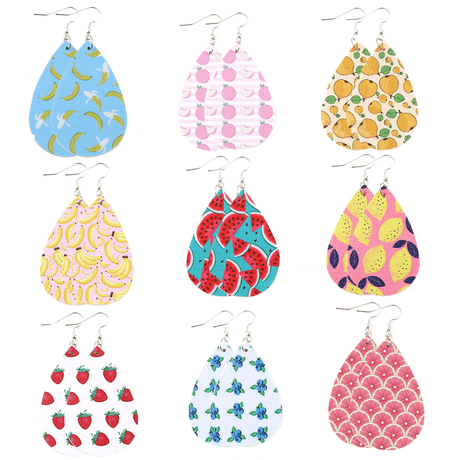 Picture of PU Leather Pendants Drop Fruit 57mm x 38mm, 10 PCs