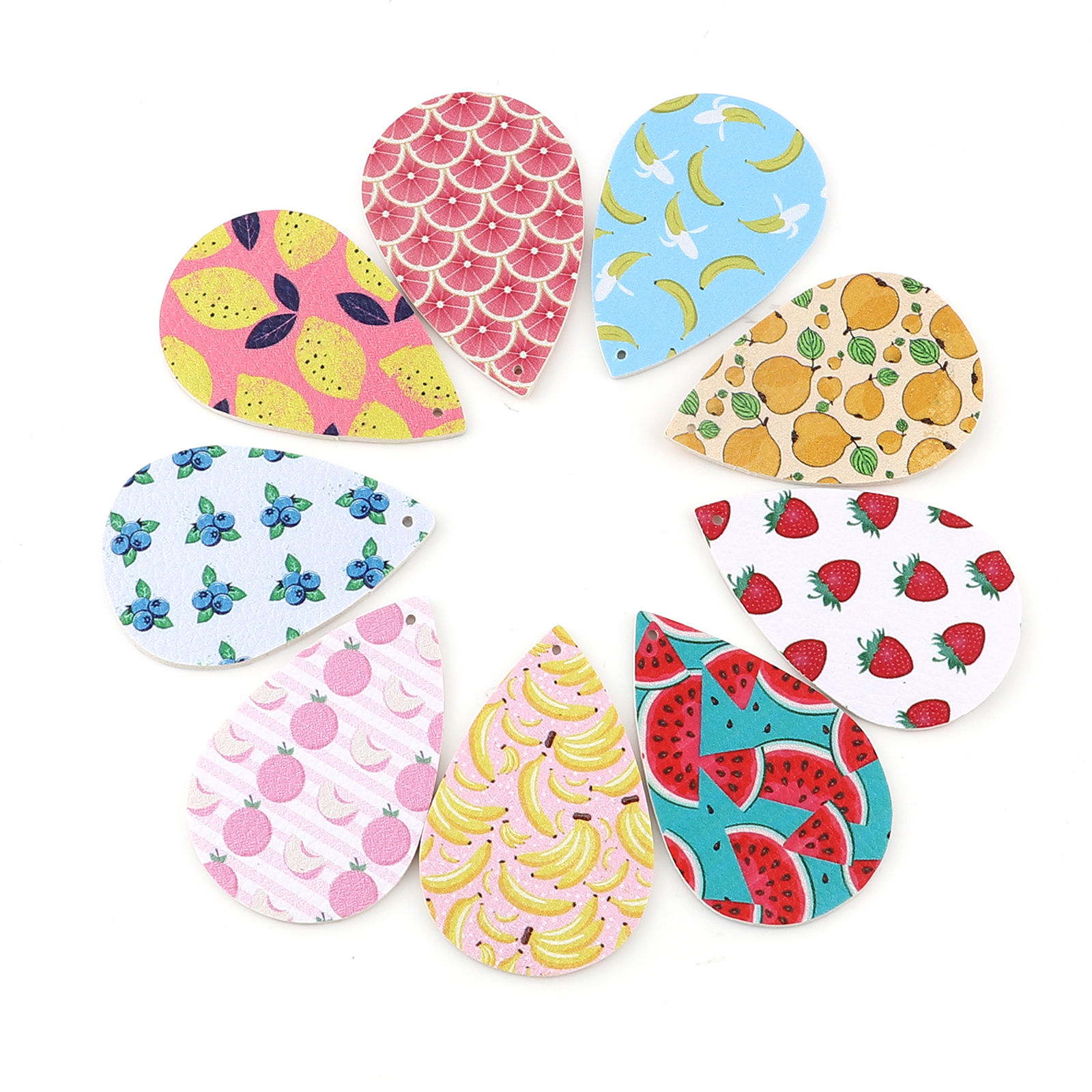 Picture of PU Leather Pendants Drop Fruit 57mm x 38mm, 10 PCs