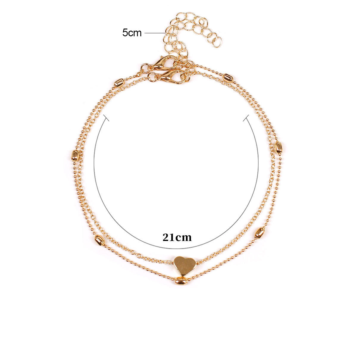 Picture of Anklet Heart 21cm(8 2/8") long, 1 Set ( 2 PCs/Set)