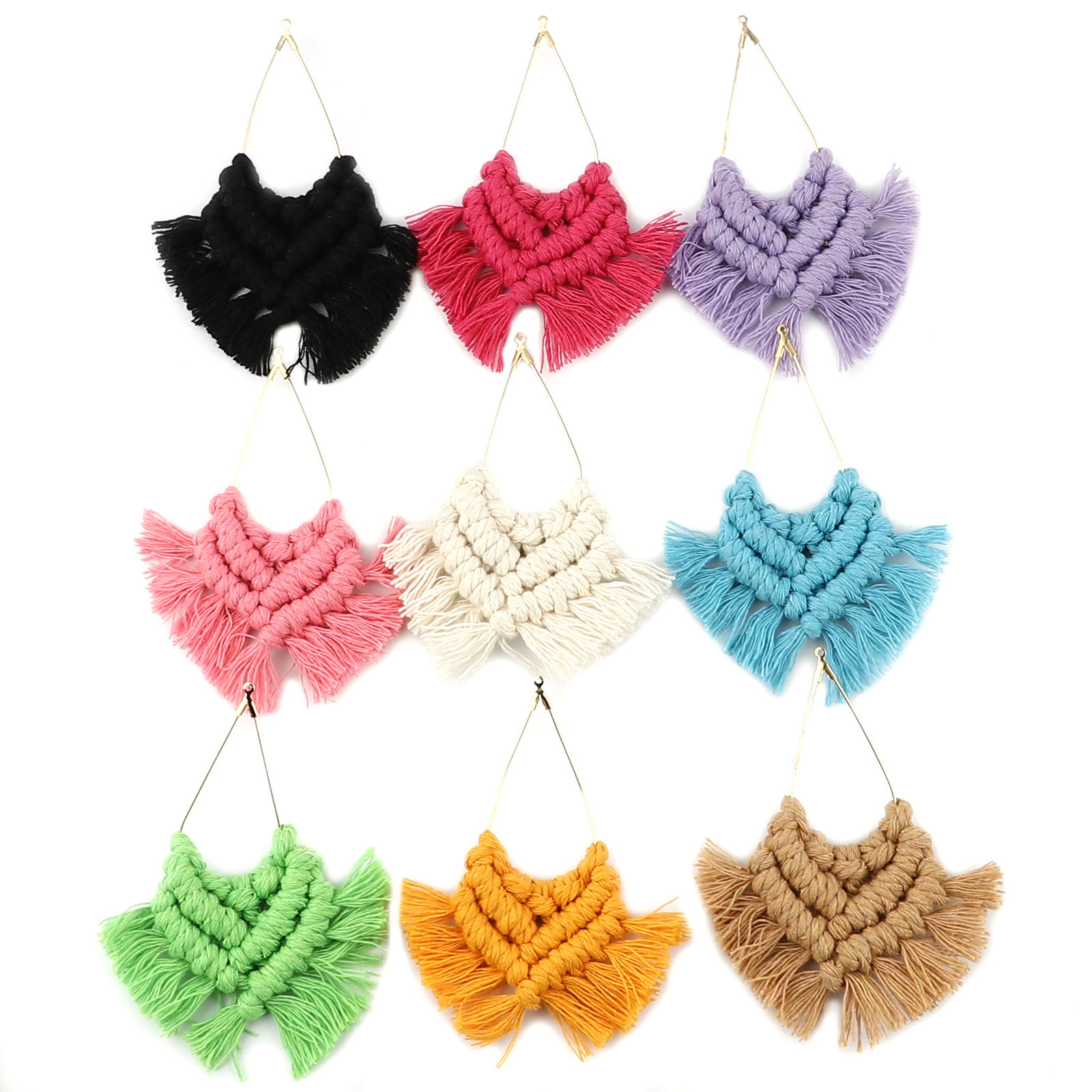 Picture of Zinc Based Alloy & Polyester Tassel Pendants Drop Multicolor Tassel 90mm x 70mm