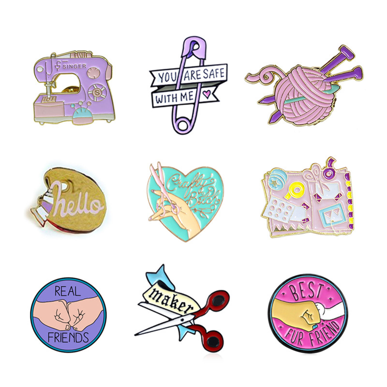 Picture of Pin Brooches Enamel 44mm x 38mm, 1 Piece