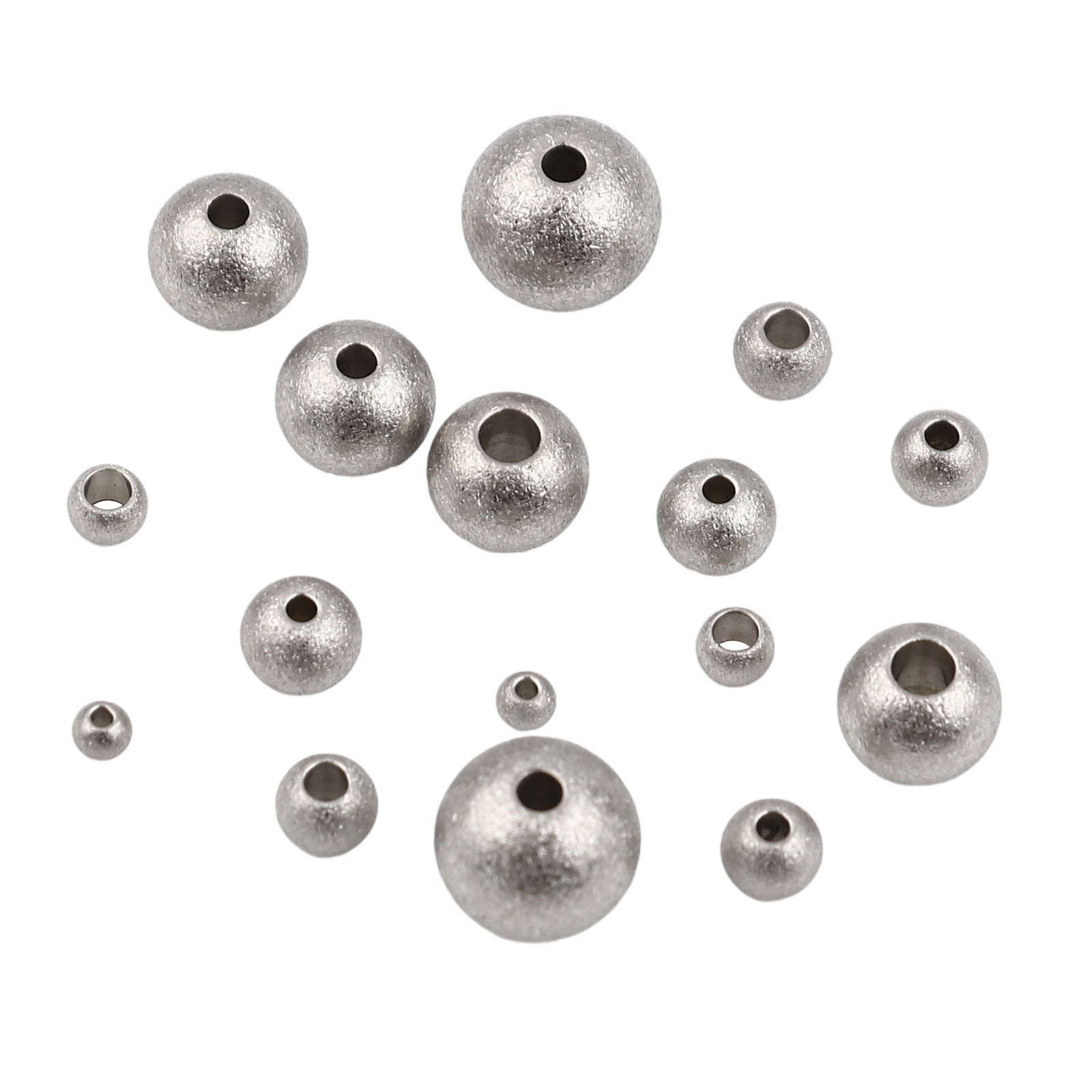 Imagen de Acero Inoxidable Cuentas Ronda Gris Plata 10 Unidades