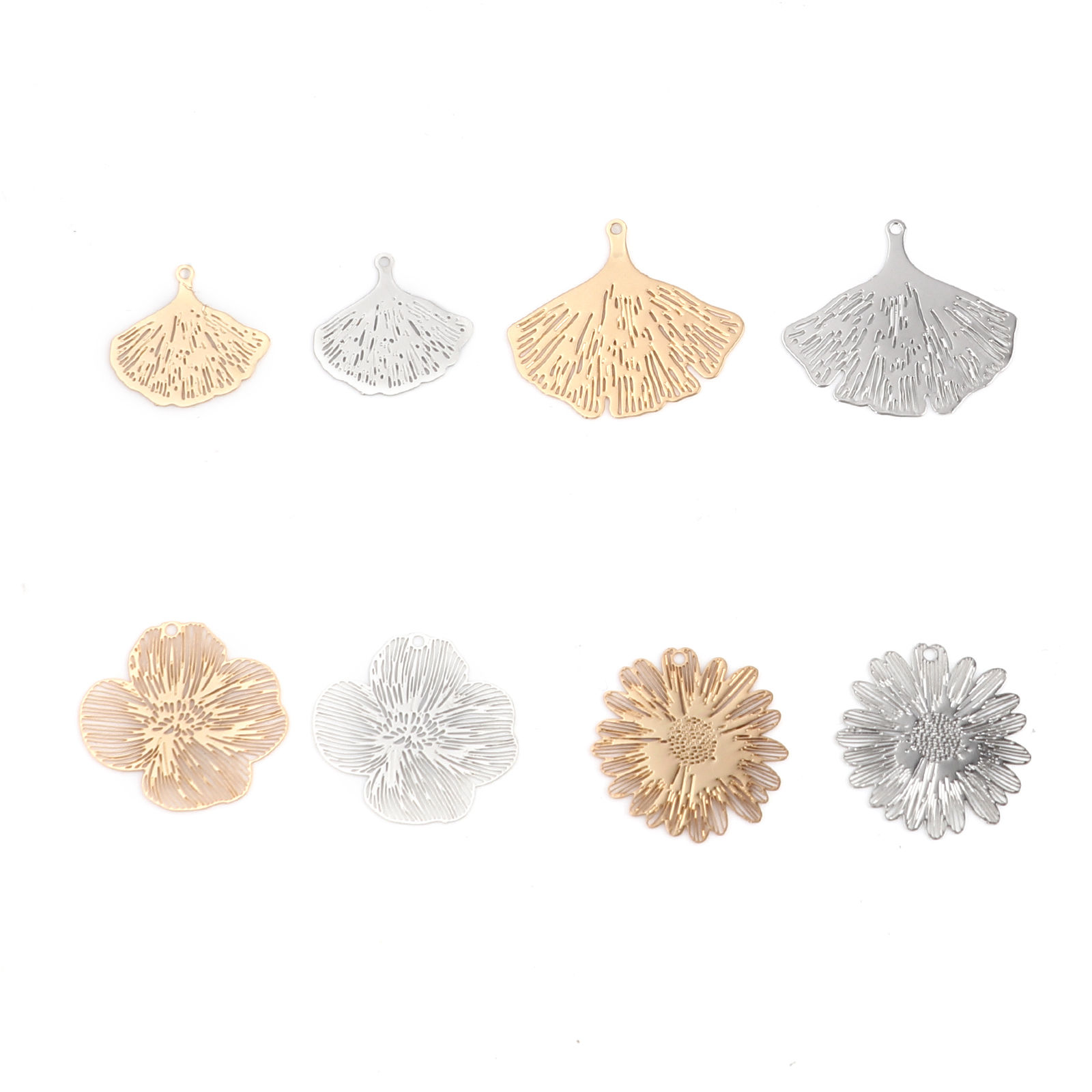 Immagine di Ottone Filigree Stamping Charms 20 Pz