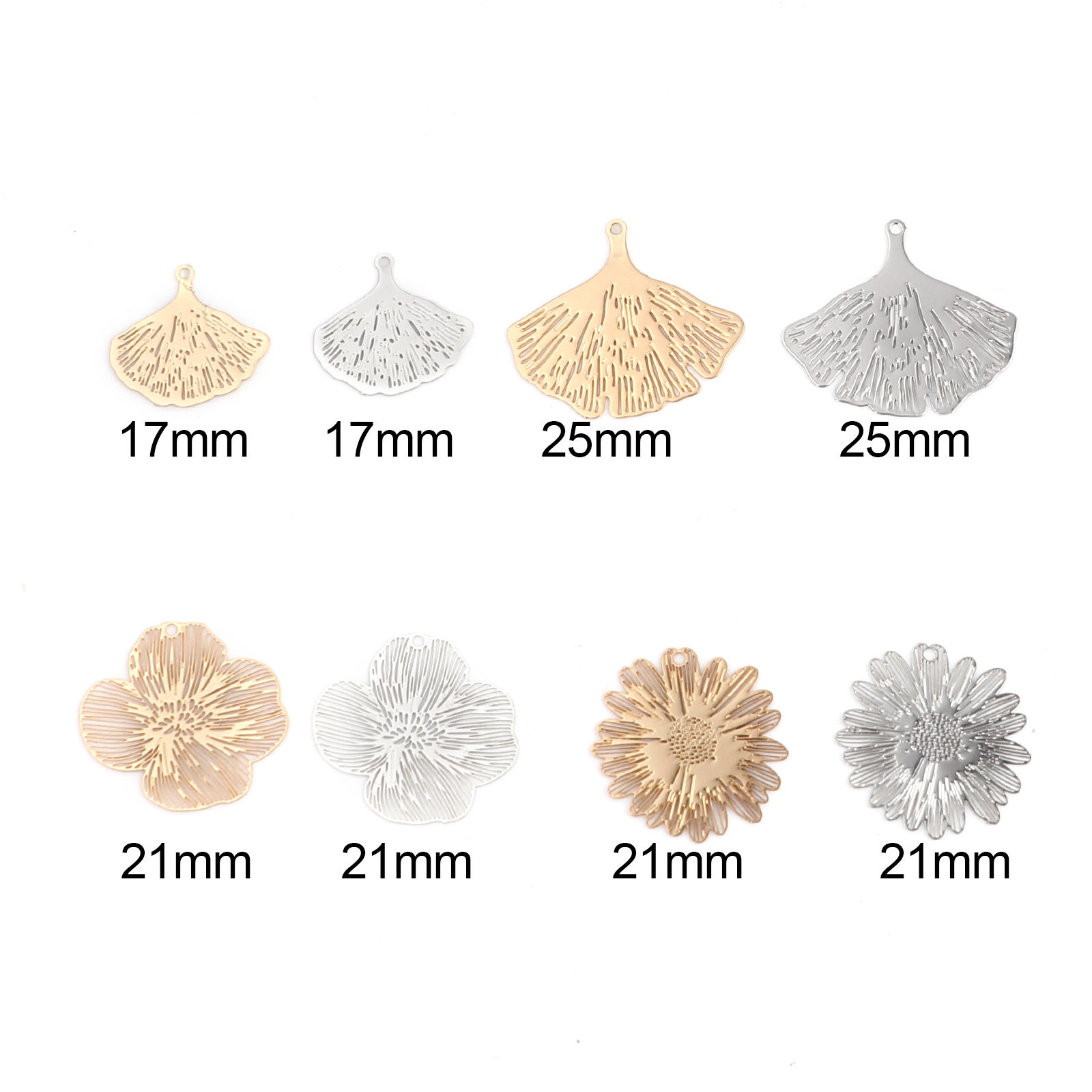 Immagine di Ottone Filigree Stamping Charms 20 Pz