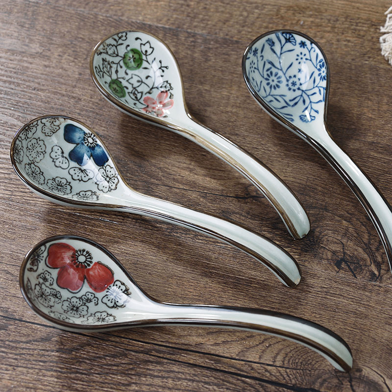 Picture of Flower Japanese Style Ceramic Spoon Tableware