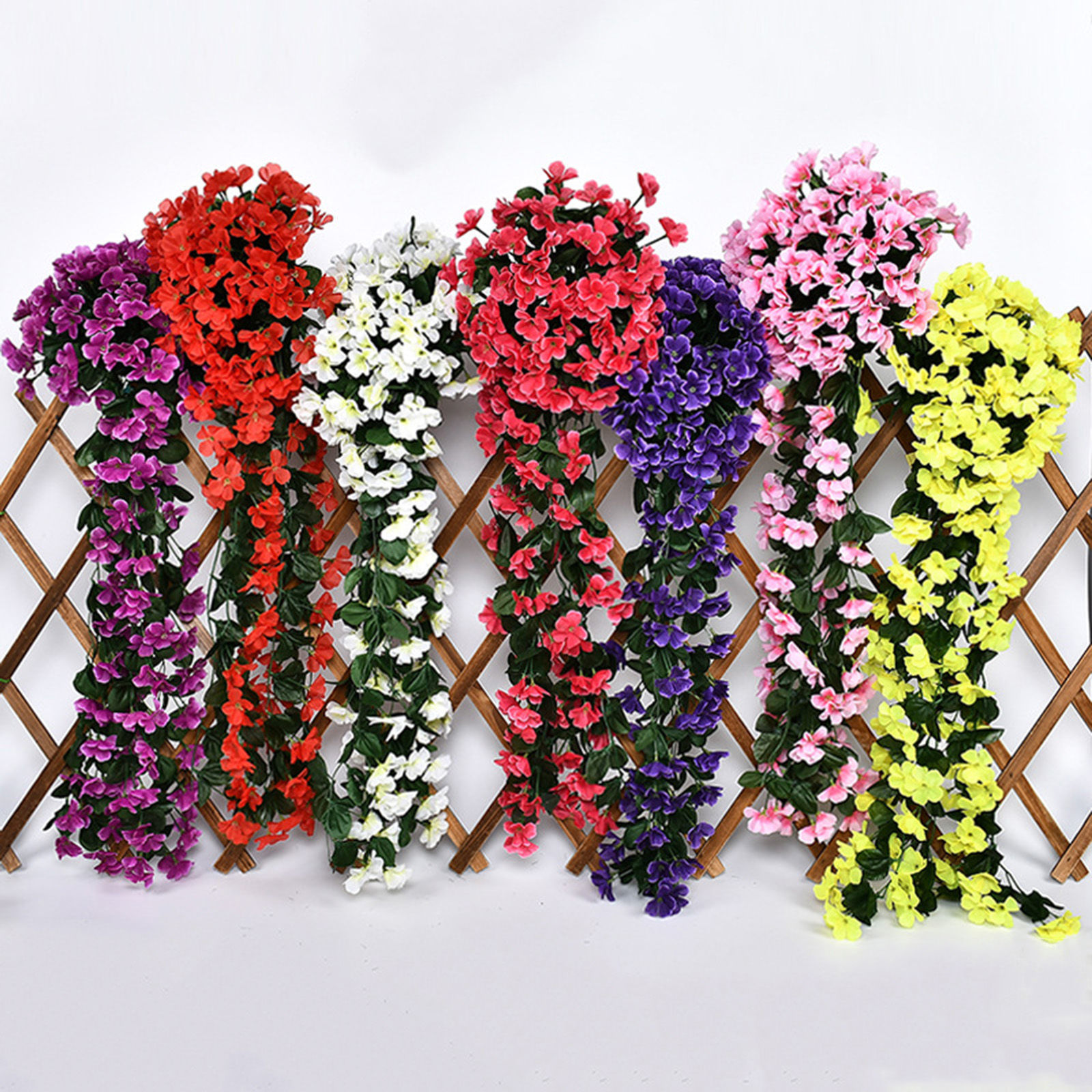 Изображение Faux Silk Simulation Flowers Violet Vine Home Decoration