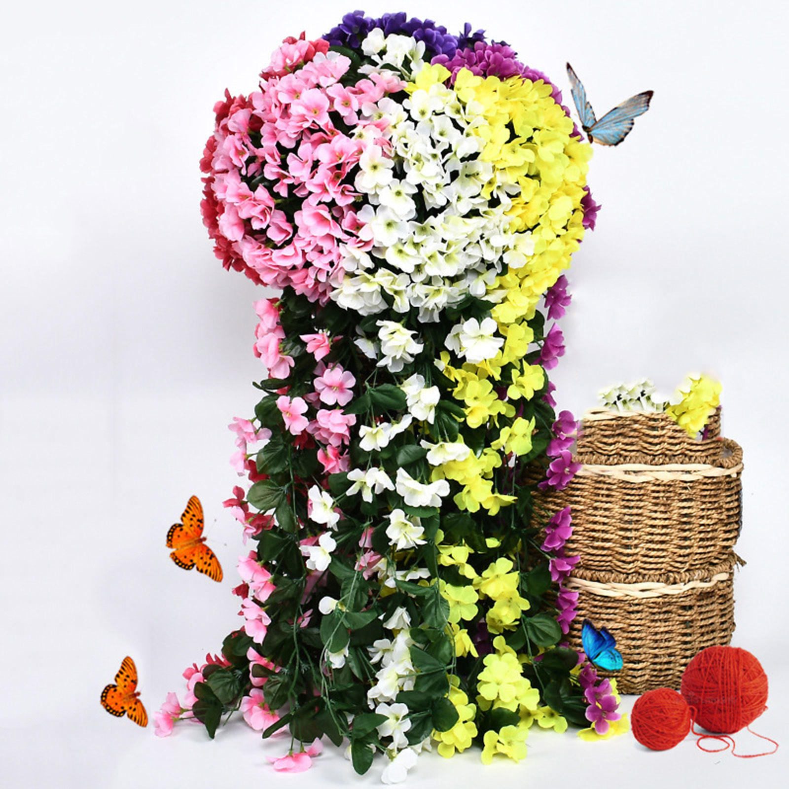 Изображение Faux Silk Simulation Flowers Violet Vine Home Decoration