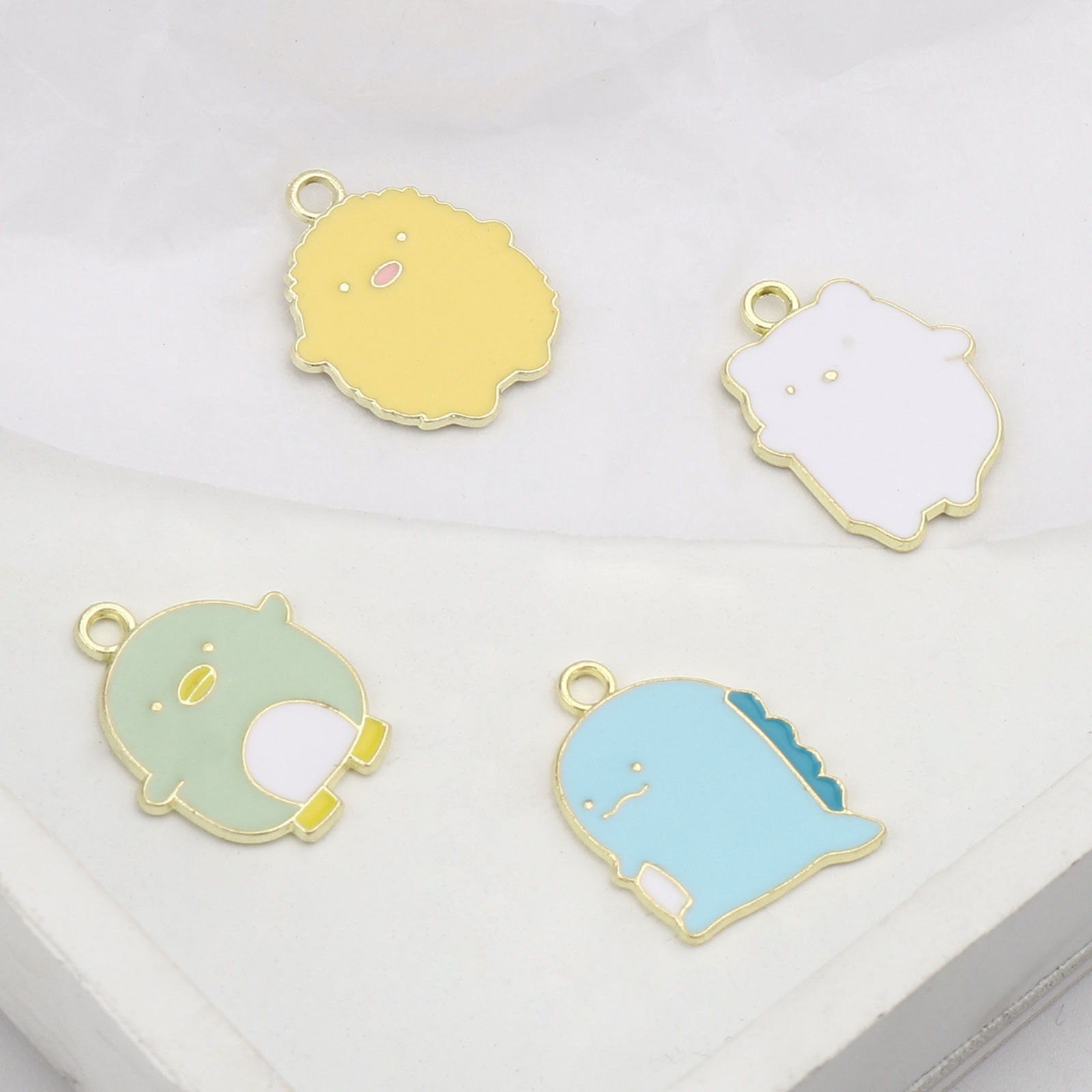 Picture of Zinc Based Alloy Charms Animal Gold Plated Multicolor Enamel 20 PCs