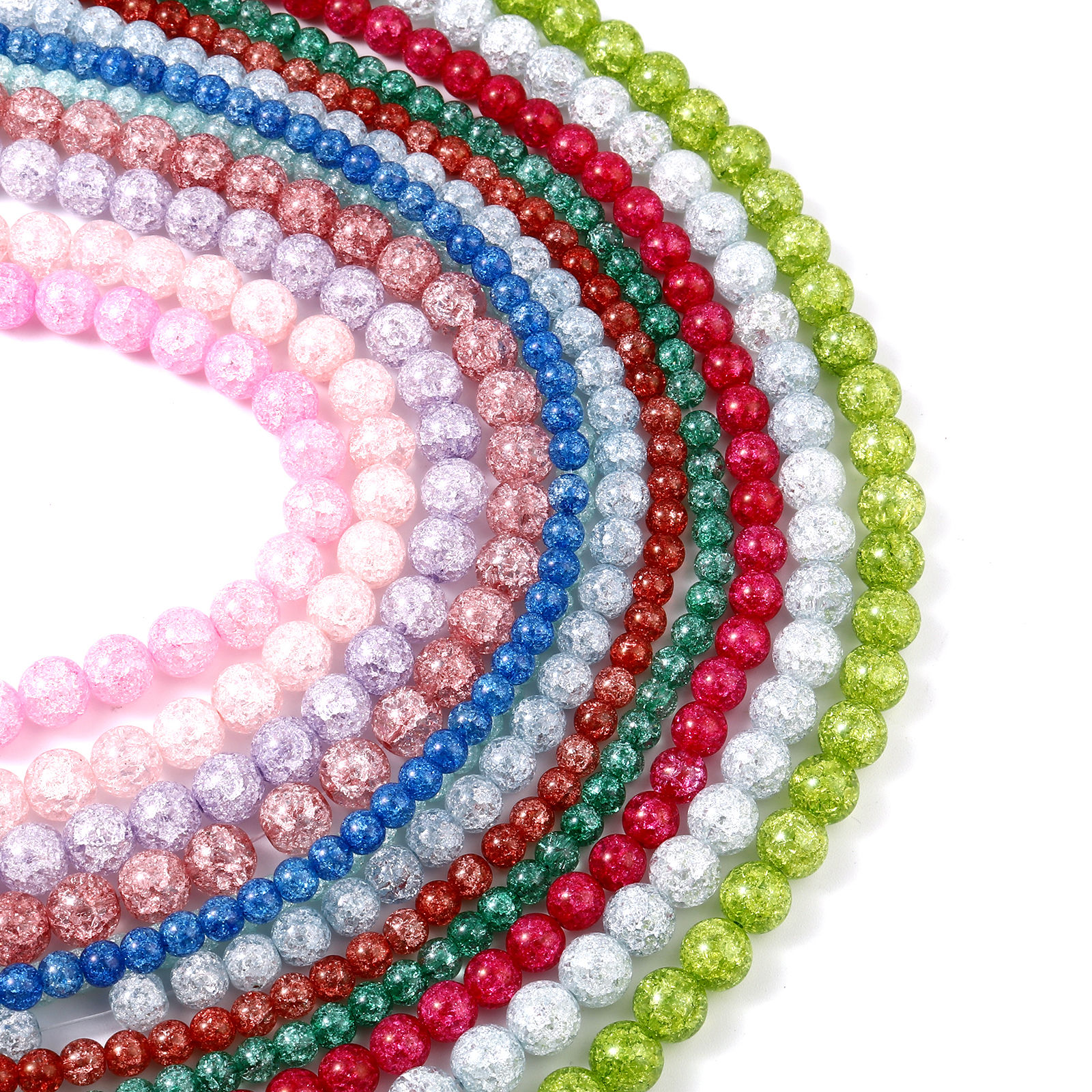 Bild von Glas Perlen Rund Bunt Spalte 1 Strang