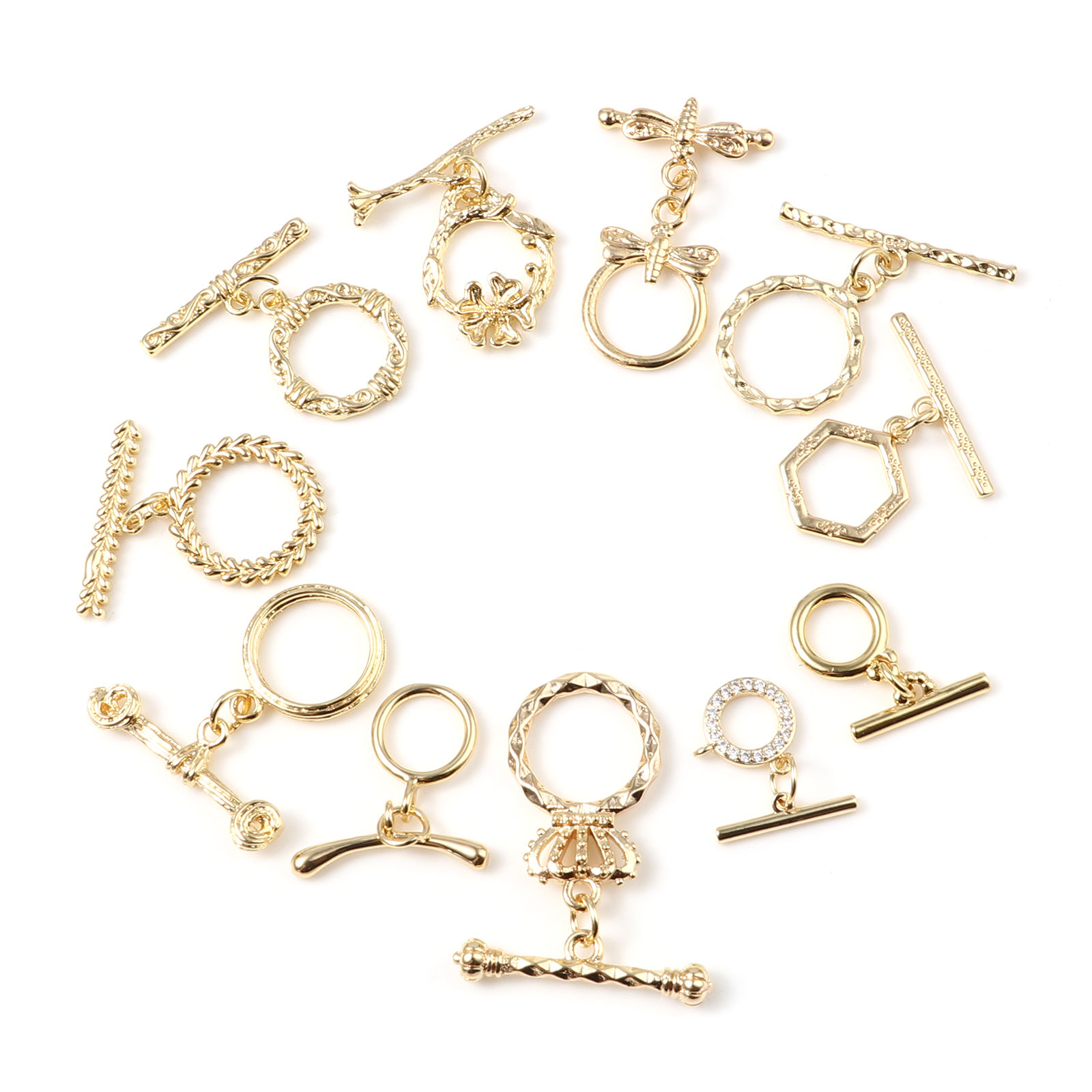 Immagine di Ottone Alternare Fermagli 18K Vero Oro Placcato 1 Pz