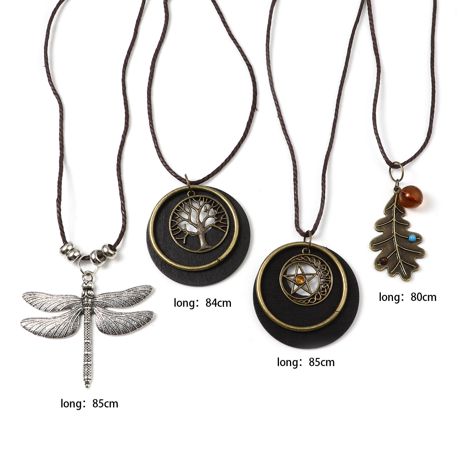 Picture of Zinc Based Alloy & Wood Sweater Necklace Long Multicolor 2 PCs