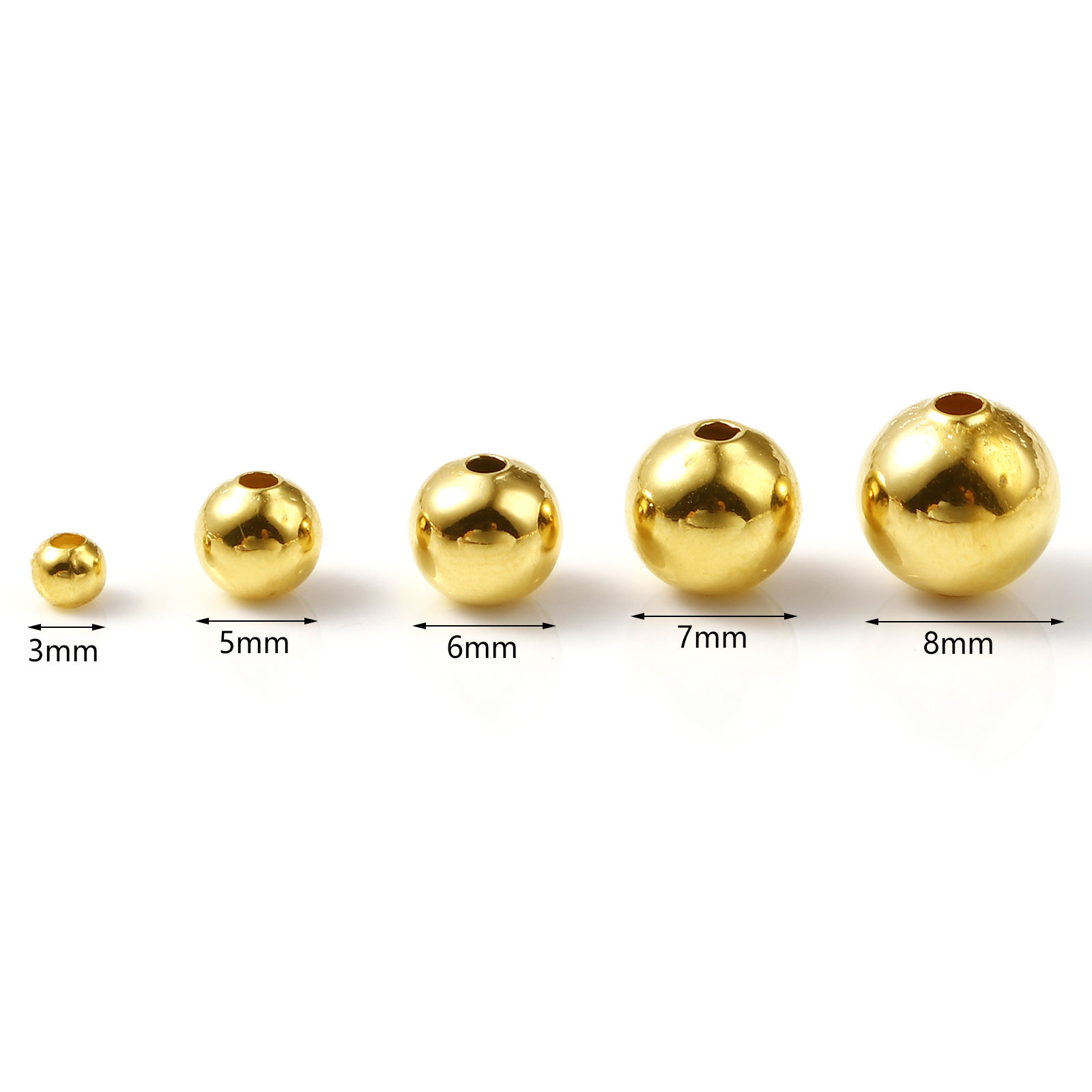 Imagen de Cobre Cuentas Lleno de oro Ronda 20 Unidades