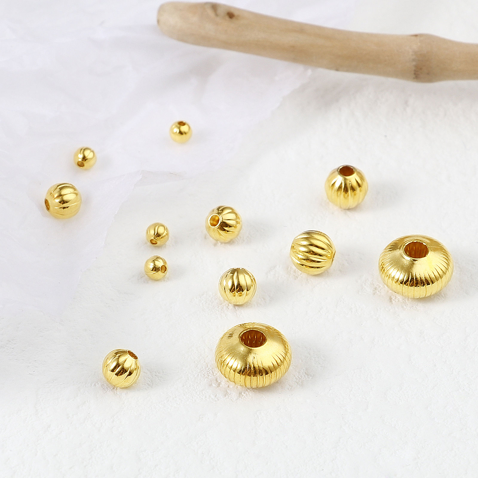 Imagen de Cobre Cuentas Lleno de oro Ronda Raya 5 Unidades