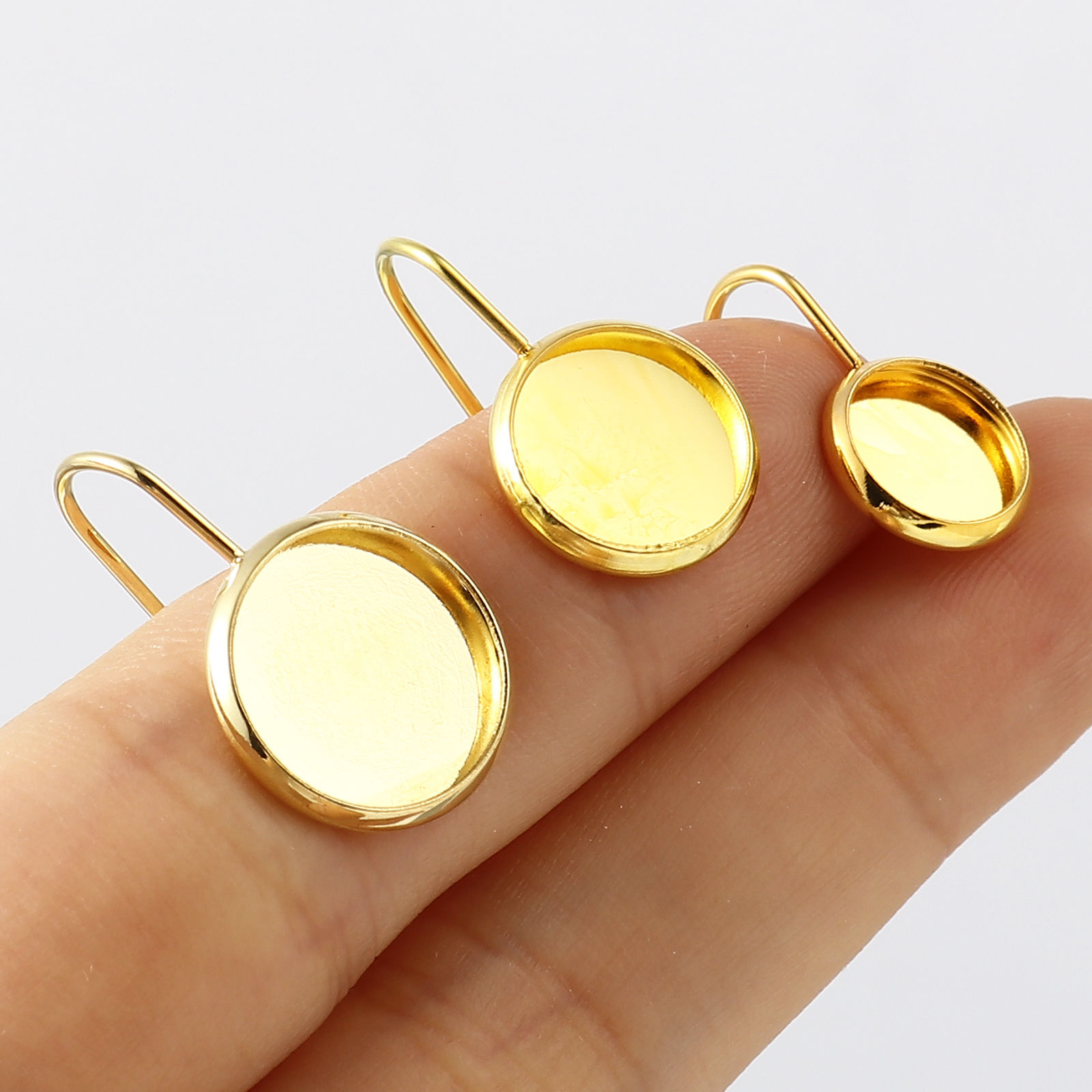 Imagen de Acero Inoxidable Pendientes Ronda Multicolor W/ Lazo 6 Unidades