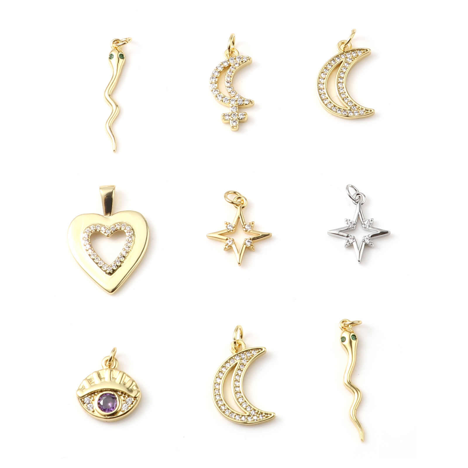 Image de Breloques Micro Pave en Laiton Multicolore 1 Pièce