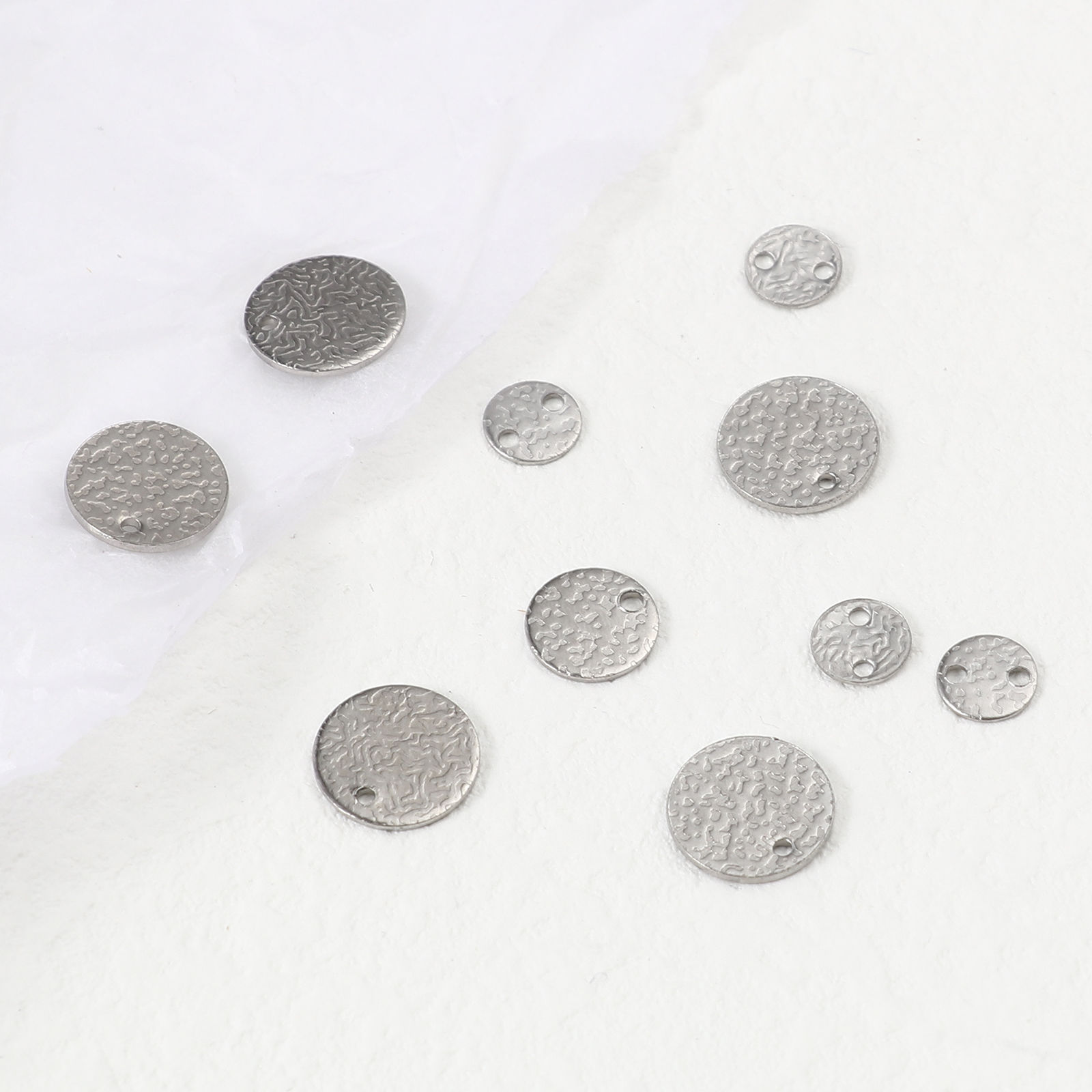 Picture of Stainless Steel Charms Round Disc Silver Tone 20 PCs