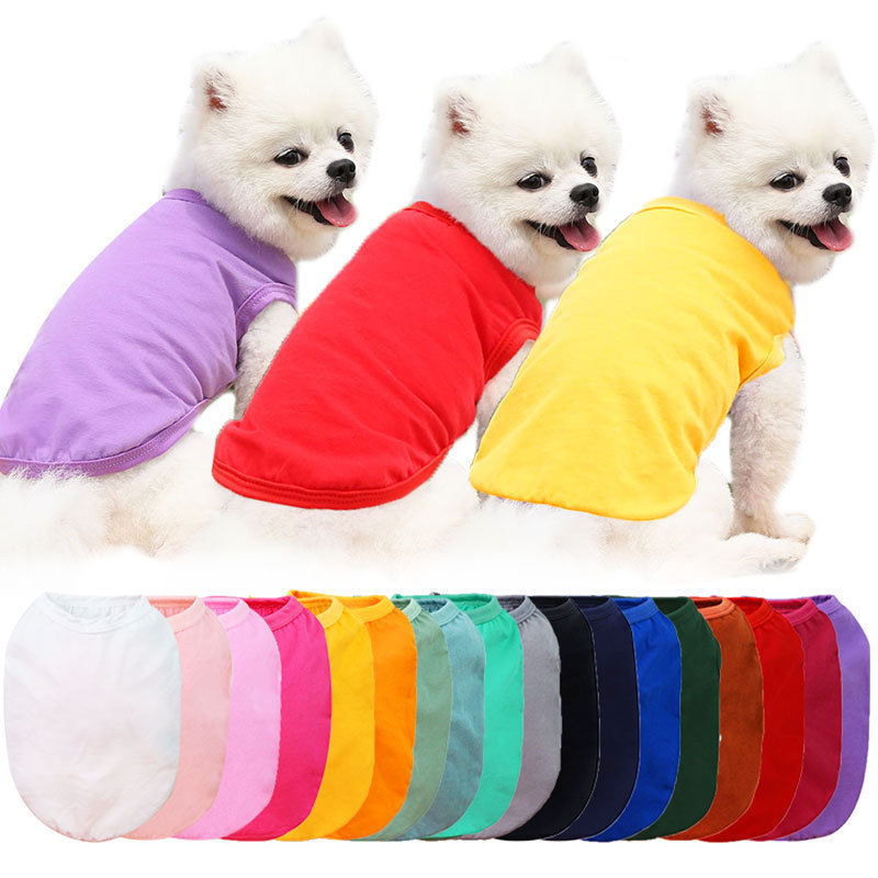 Imagen de Summer Cotton Vest Pet Clothes For Cat Dog Solid Color