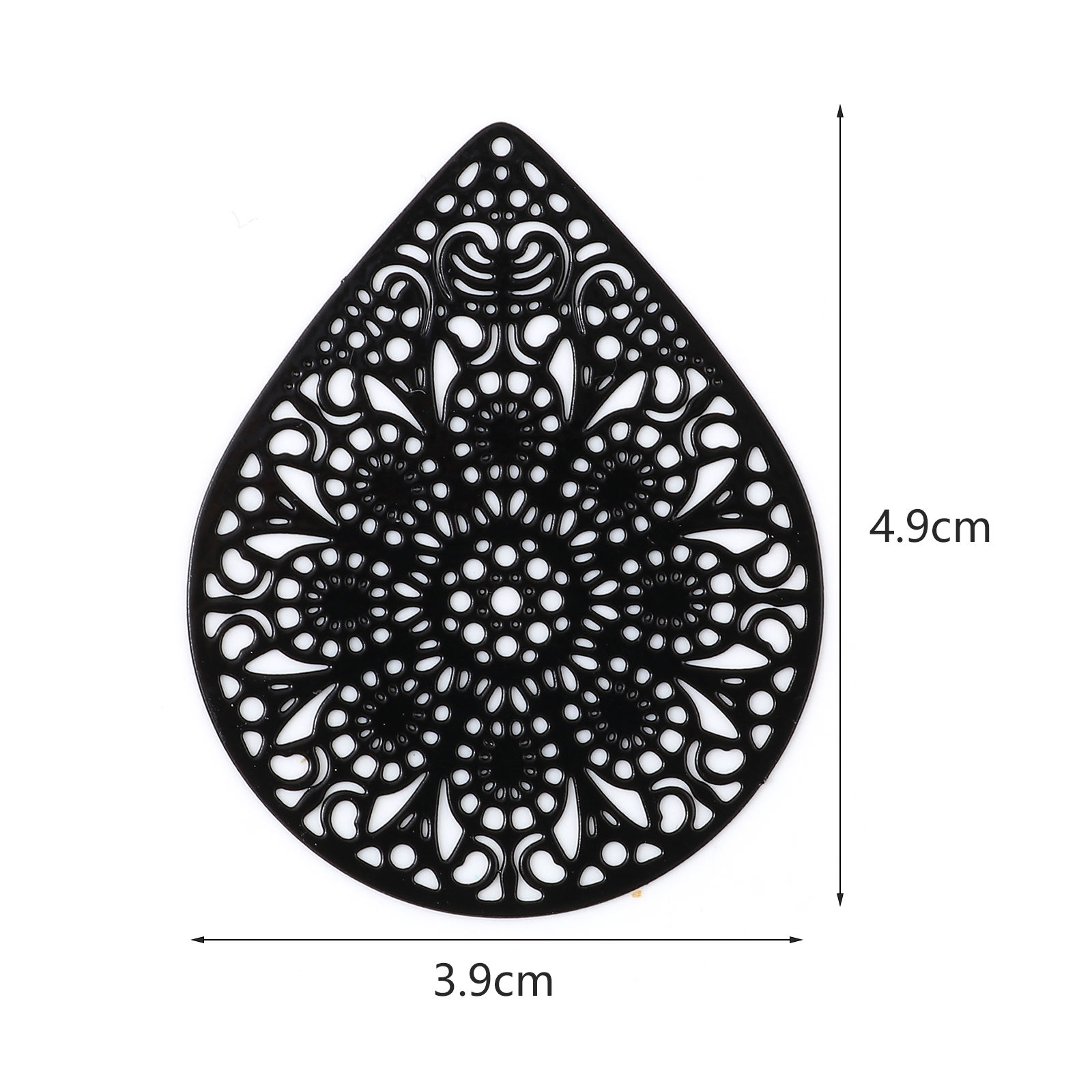 Picture of Iron Based Alloy Filigree Stamping Pendants Drop Multicolor Flower 4.9cm x 3.9cm, 10 PCs
