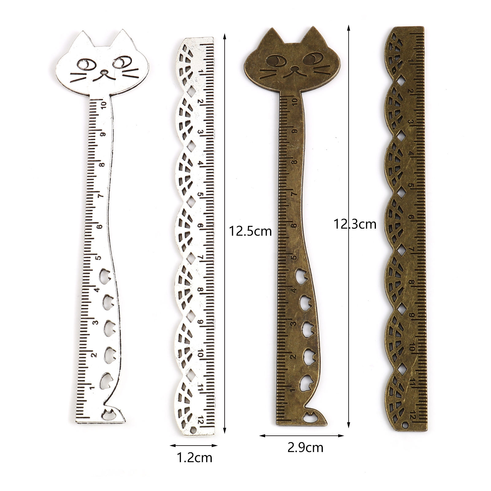 Immagine di Lega di Zinco Segnalibro Righello Multicolore Gatto 5 Pz