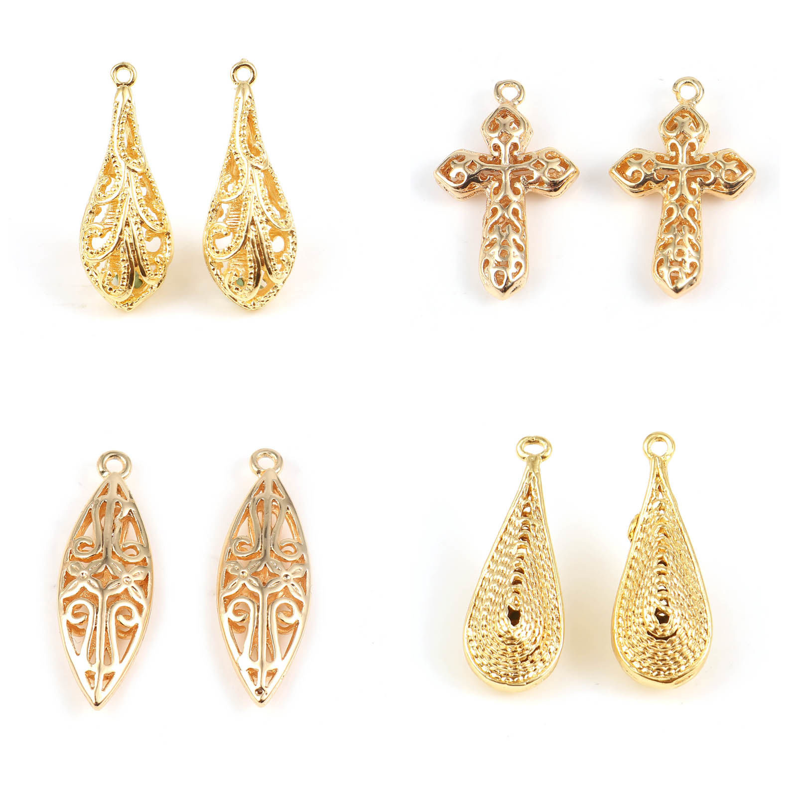 真鍮 チャーム 18K ゴールドフィルド 2 個 の画像