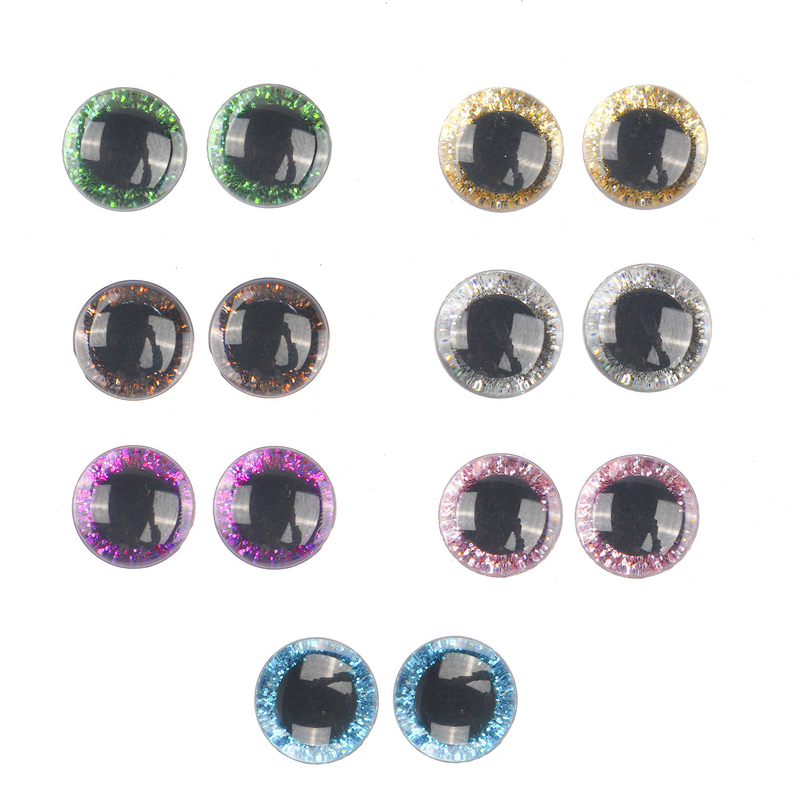 Imagen de Plástico Accesorios de materiales artesanales hechos a mano bricolaje Multicolor Ojo Sequins 20 Juegos