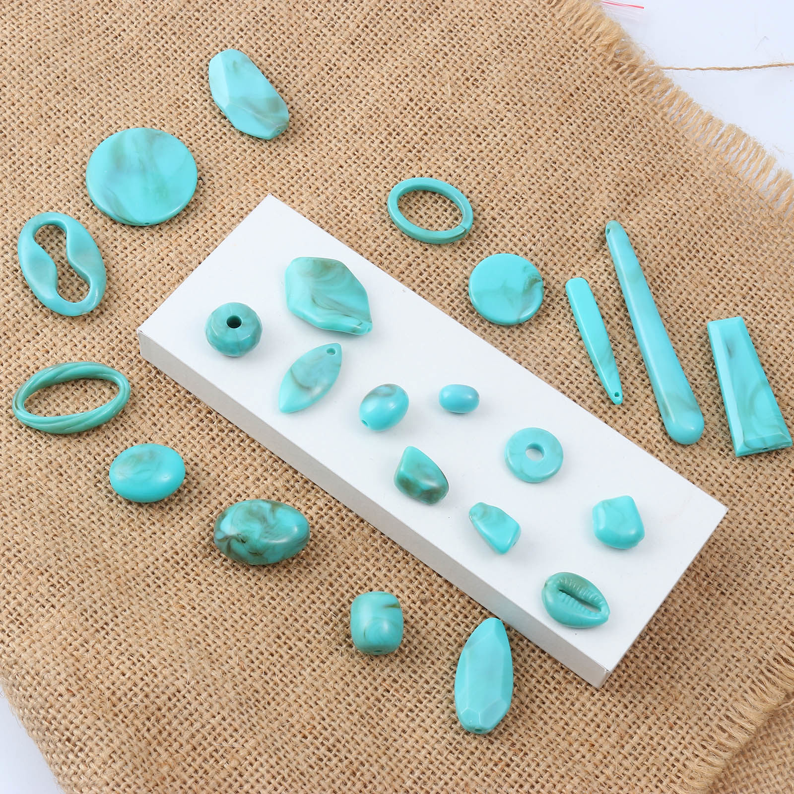 Picture of Acrylic Beads Green Blue Imitation Turquoise 100 PCs
