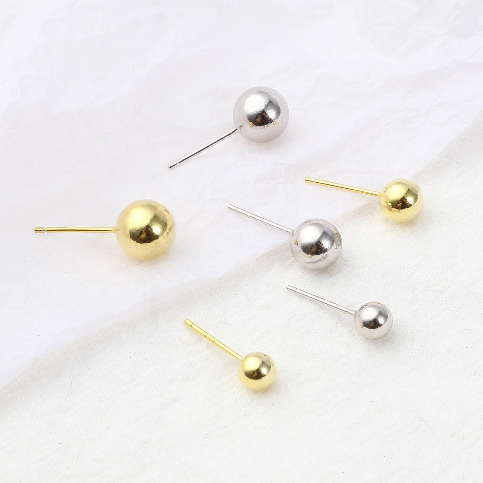 Immagine di Argento Sterling Orecchini a Perno Accessori Palla Multicolore 1 Grammo