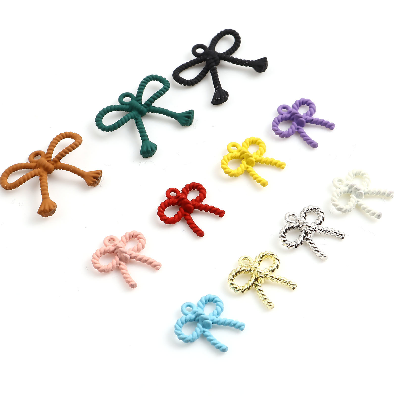 Image de Breloques en Alliage de Zinc Nœuds Papillon Multicolore env. Laqué 10 Pcs