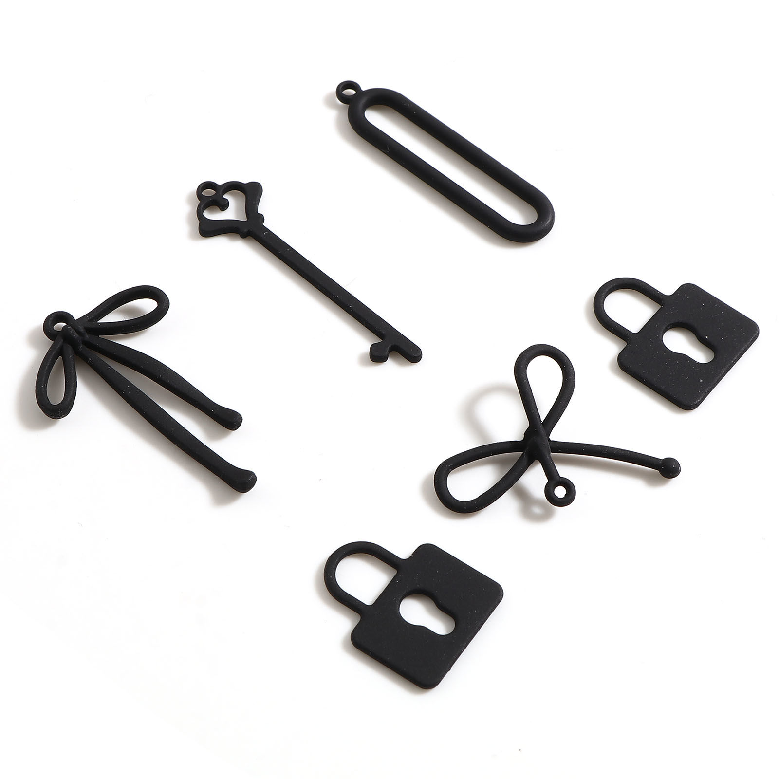Image de Breloques en Alliage de Zinc Noir env. Laqué 10 Pcs
