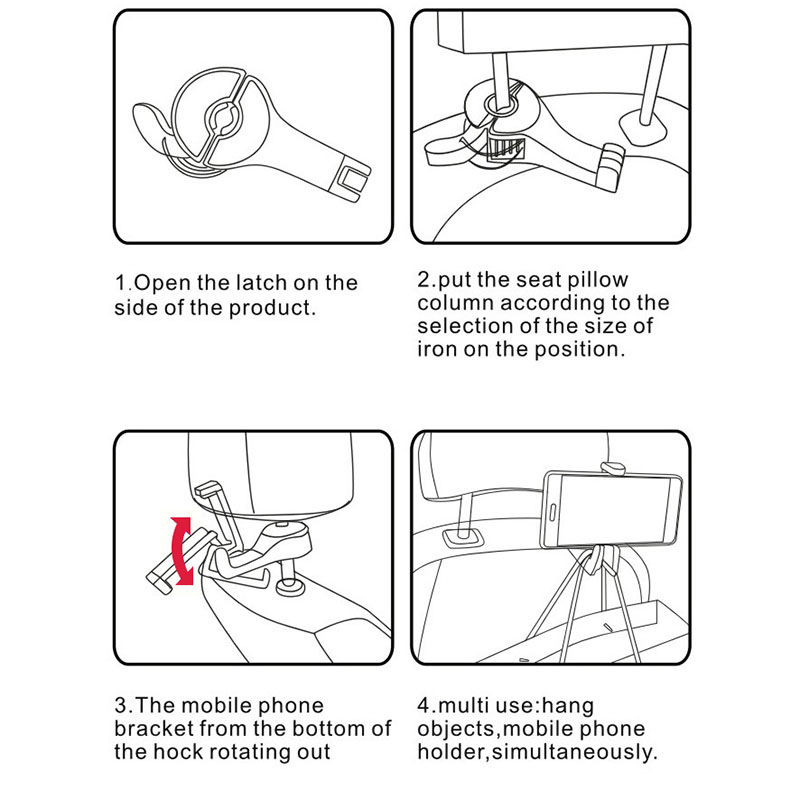 Picture of ABS Car Seat Back Multifunction Mobile Phone Bracket Hook