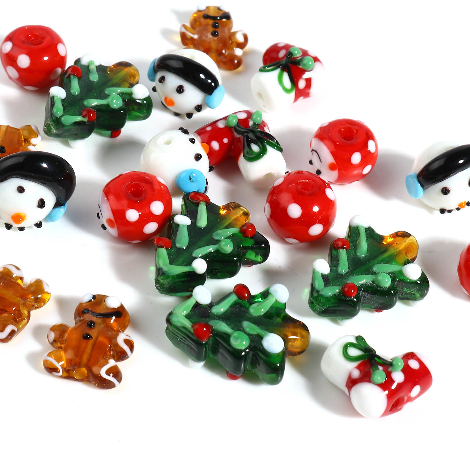 Bild von Muranoglas Weihnachten Perlen Bunt 1 Stück