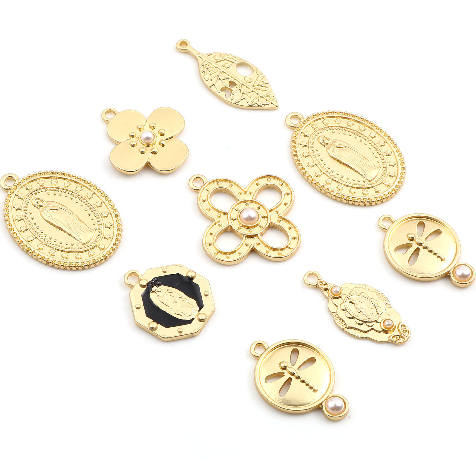 Bild von Zinklegierung Charms Matt Gold 5 Stück