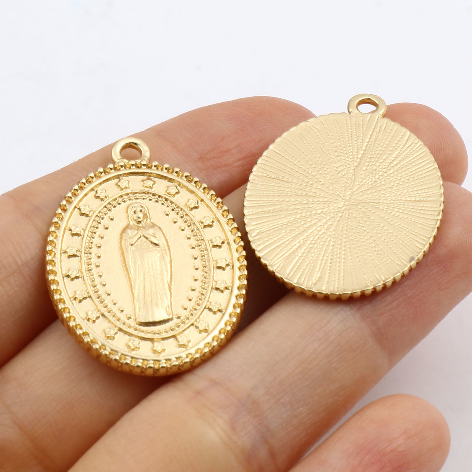 Bild von Zinklegierung Charms Matt Gold 5 Stück