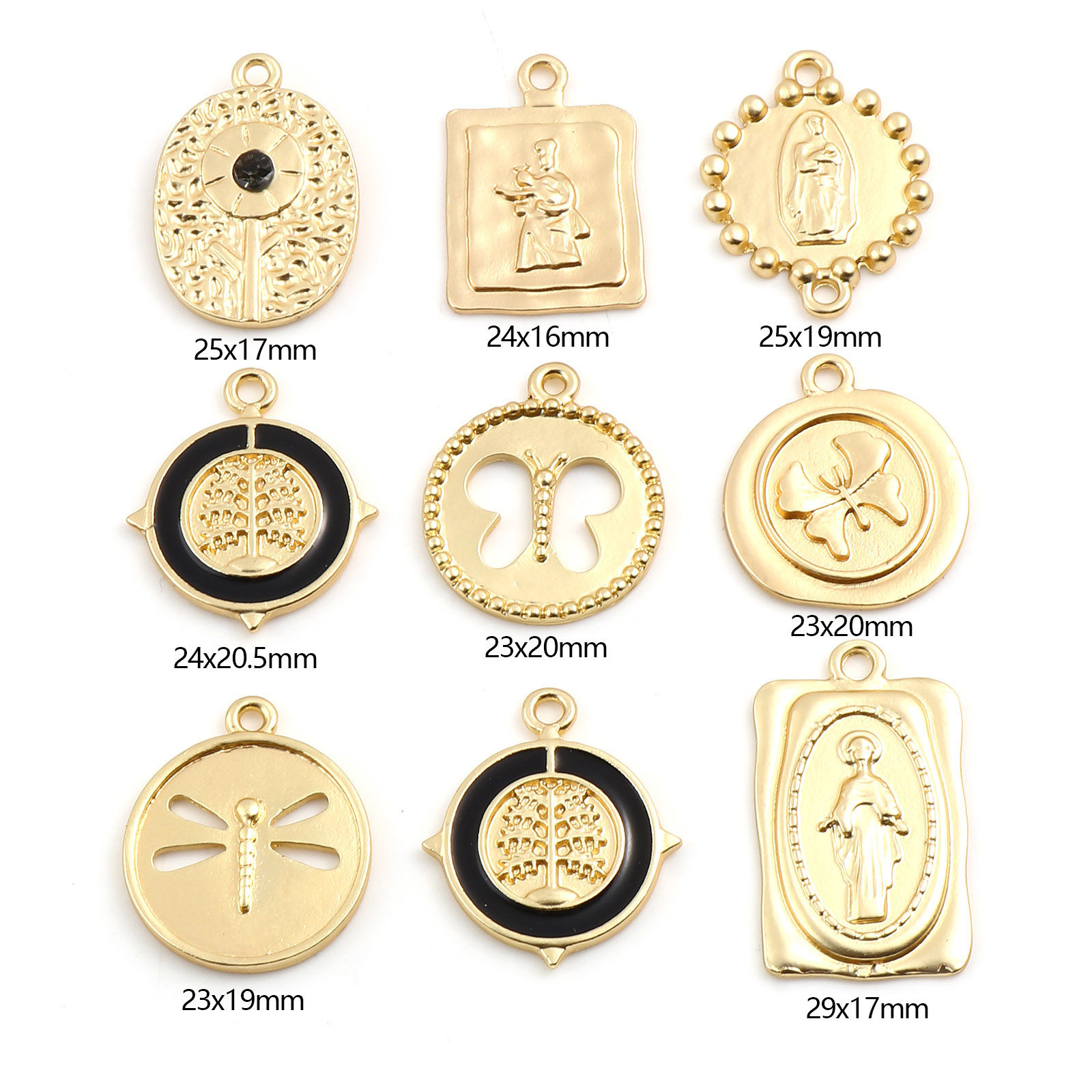 亜鉛合金 チャーム マットゴールド 5 個 の画像