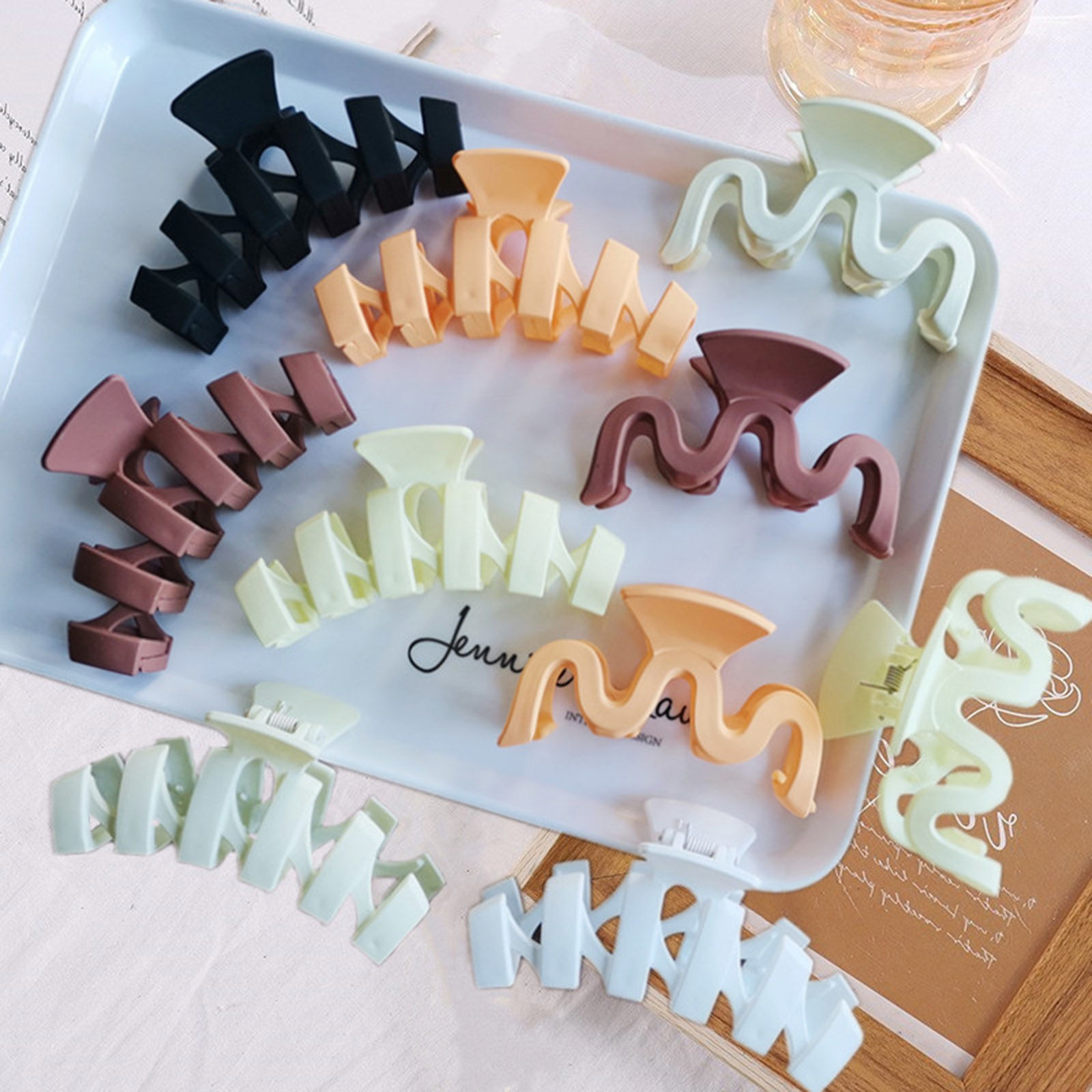 Bild von ABS Plastik Haarklammer Bunt Geometrie Matt 1 Stück