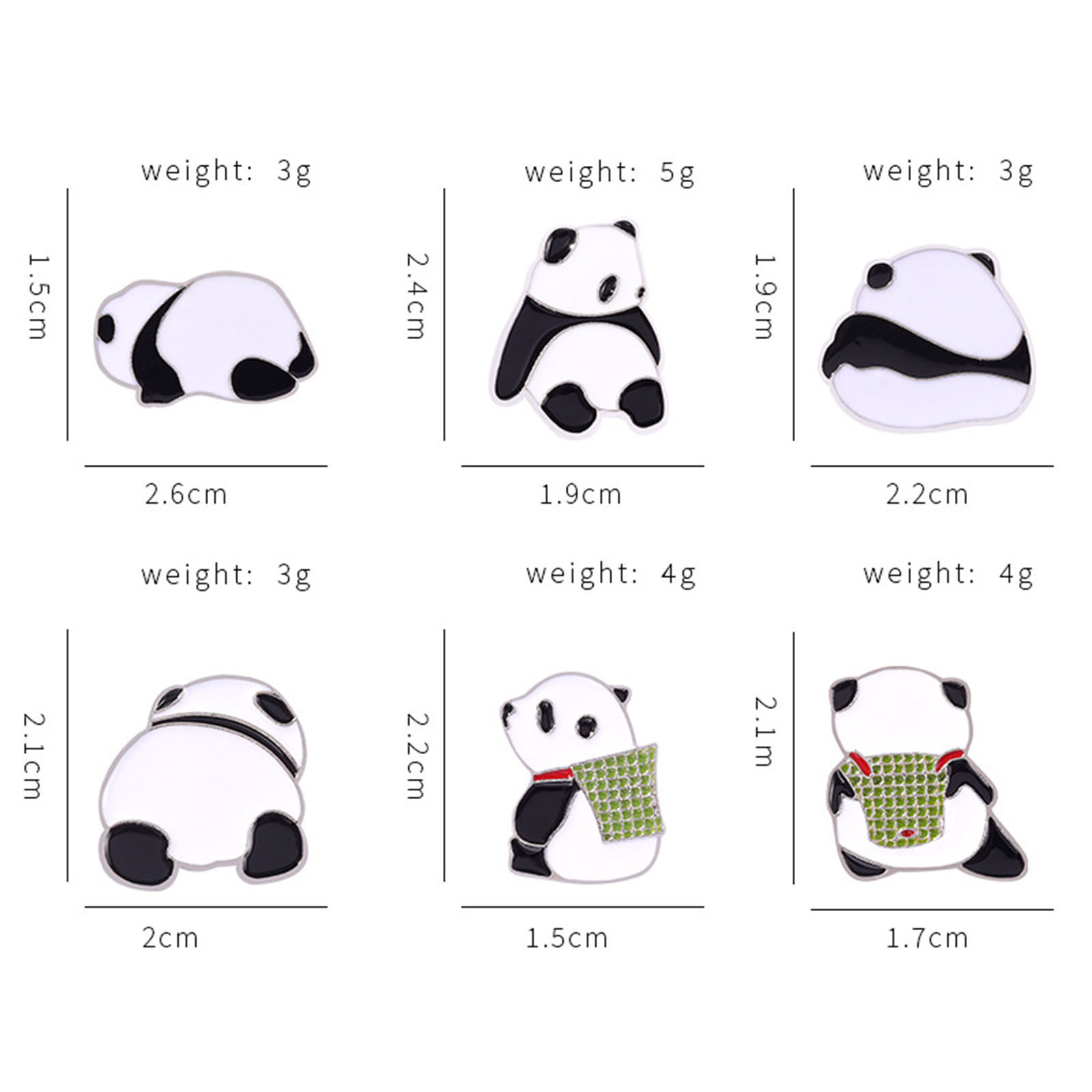 Picture of Zinc Based Alloy Pin Brooches Panda Animal Multicolor 1 Piece
