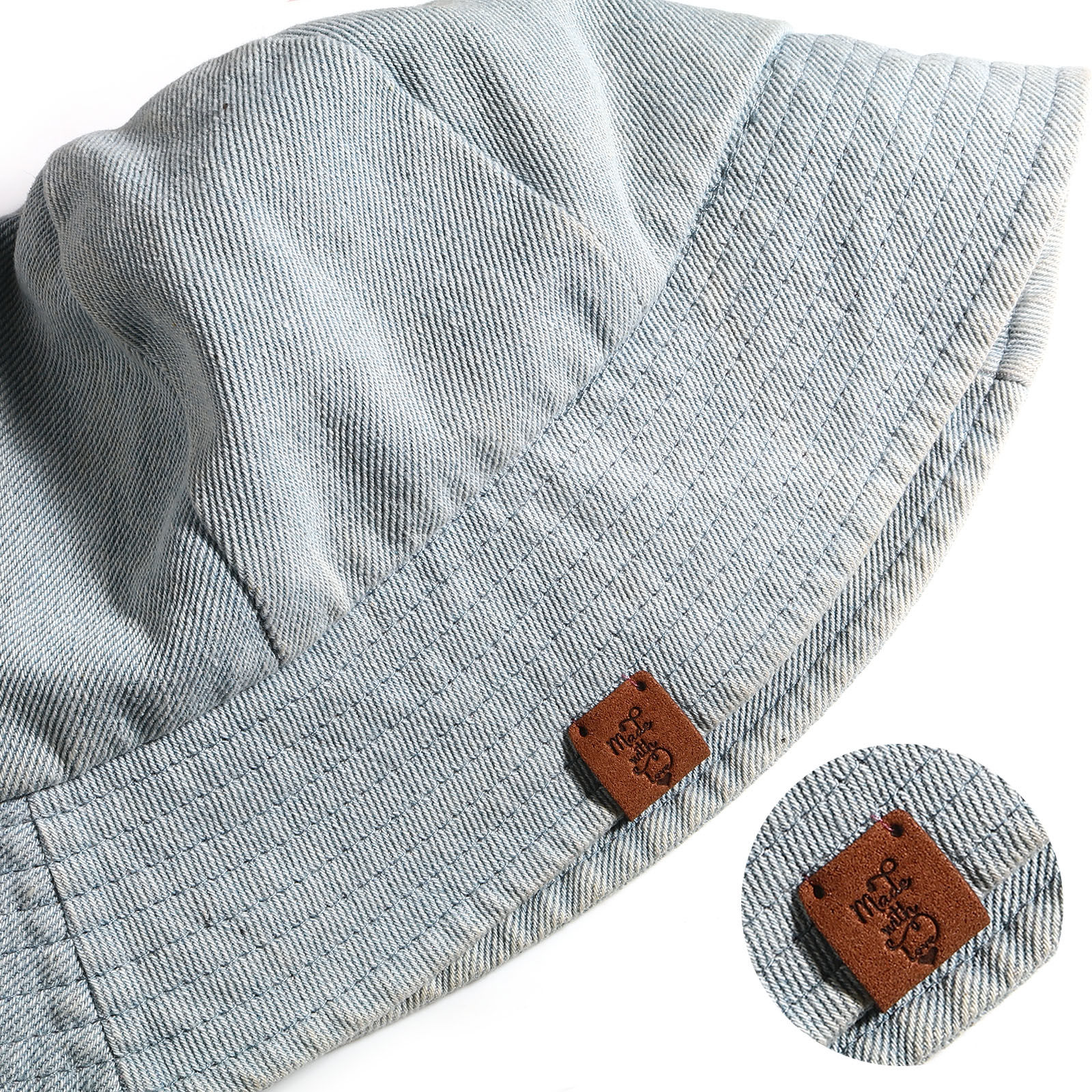 Picture of Microfiber Label Tags Rectangle Multicolor Heart Pattern " Made With Love " Faux Suede 50mm x 20mm , 10 PCs