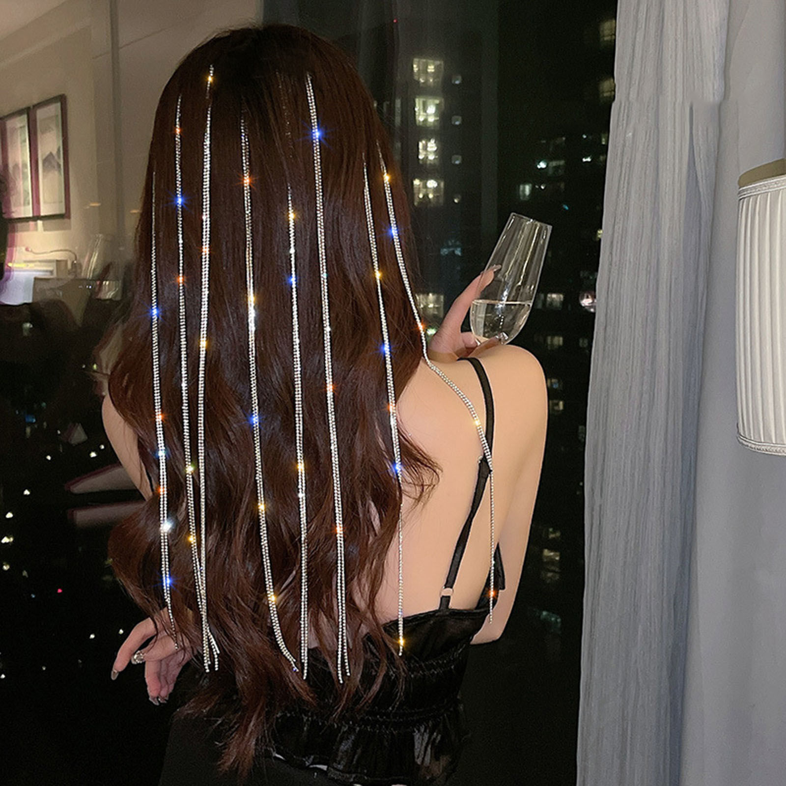 Image de Pinces à Cheveux en Alliage de Zinc à Strass Coloré 1 Kit