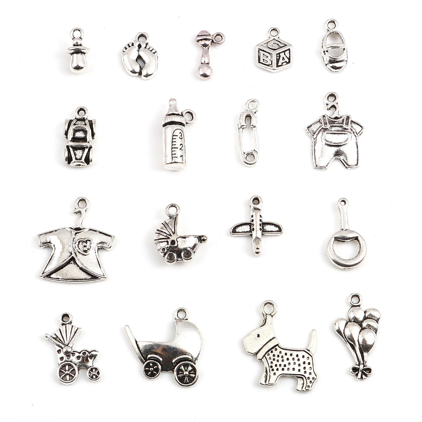 Image de Breloques en Alliage de Zinc Argent Vieilli 20 Pcs
