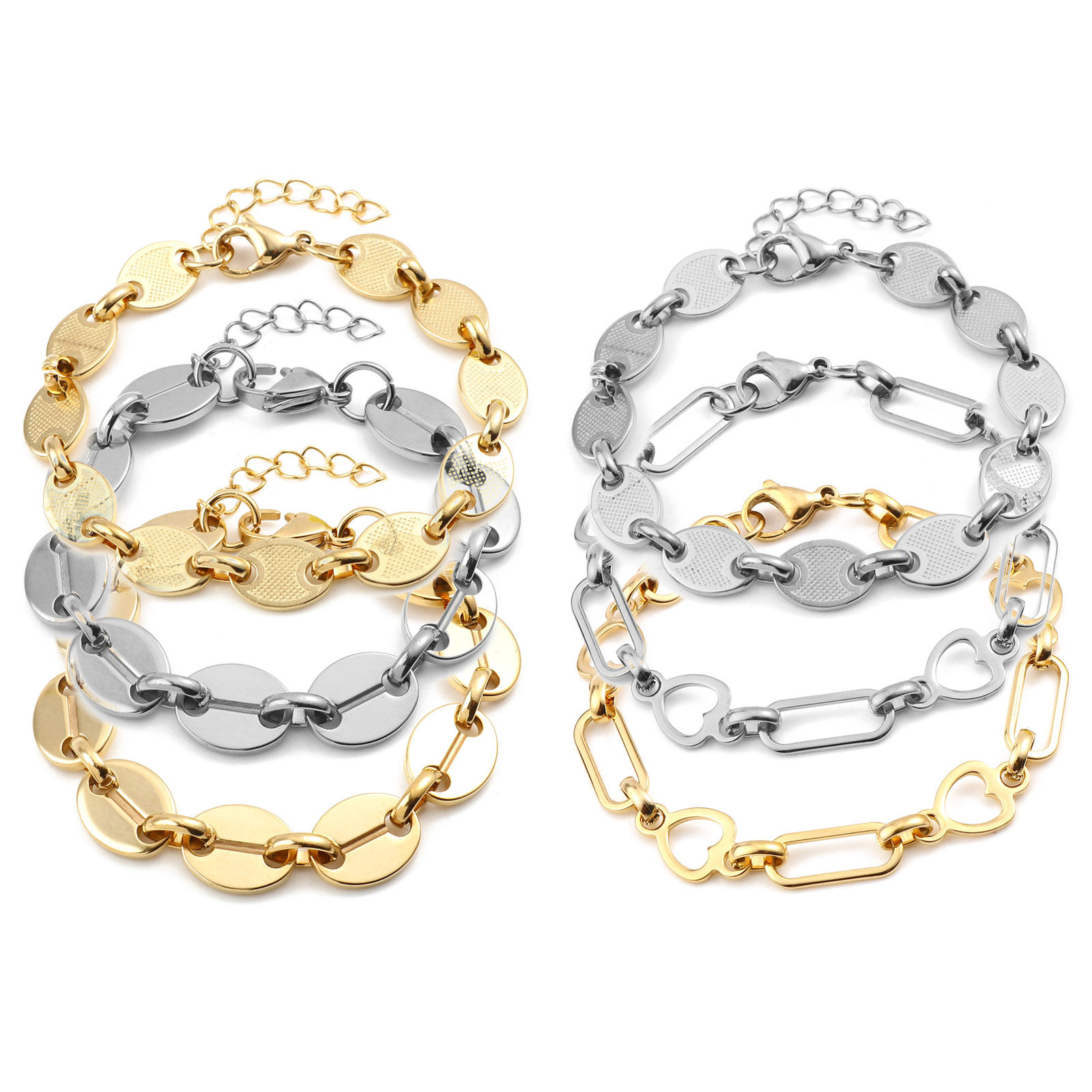 Picture of Wholesale 304 Stainless Steel Bracelets, Multicolor Vacuum Plating, Women's Stylish Gift Jewelry Supply