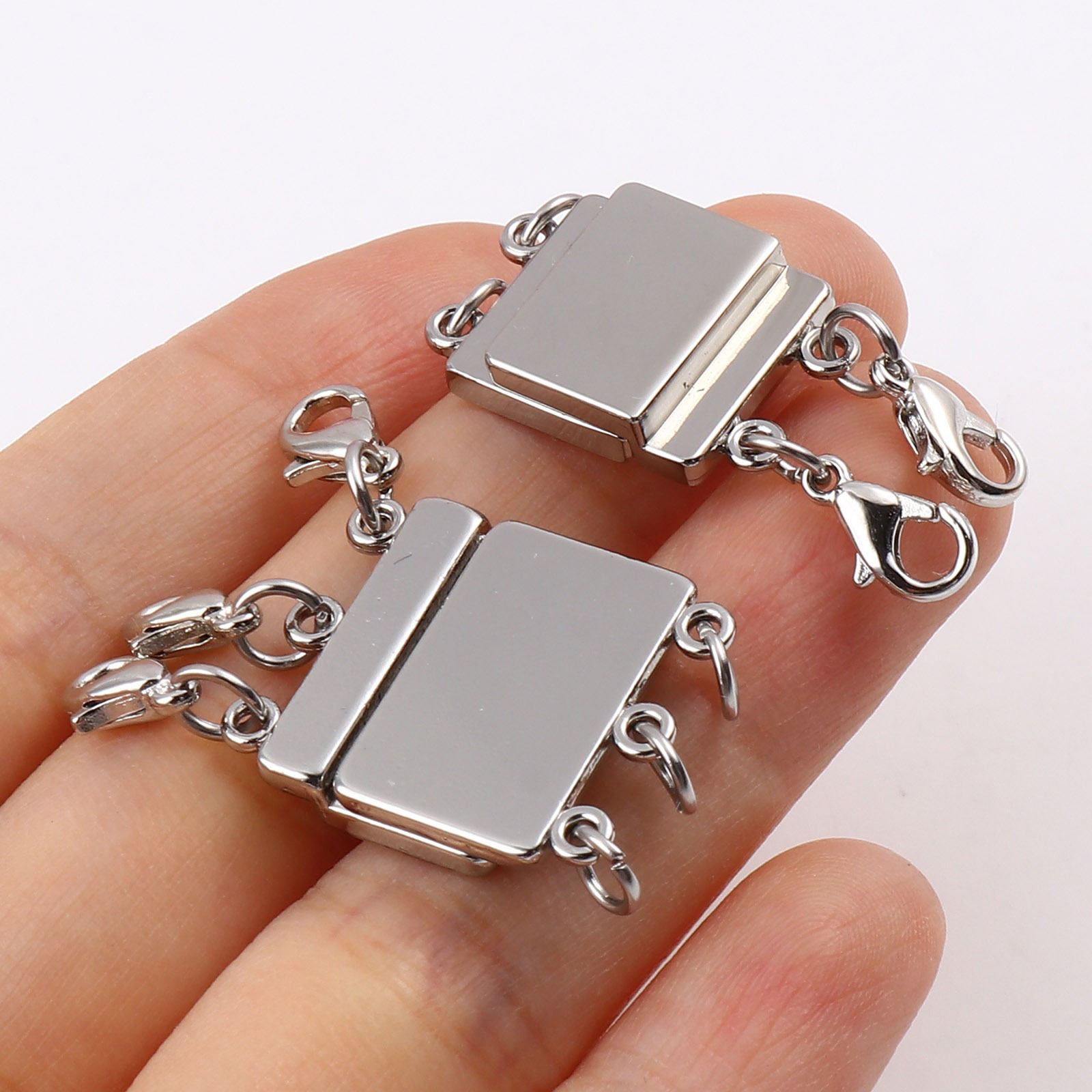 Imagen de Cierres Magnéticos en Capas para Pulsera de Collar Multicapa Apilable Rectángulo Multicolor 1 Unidad