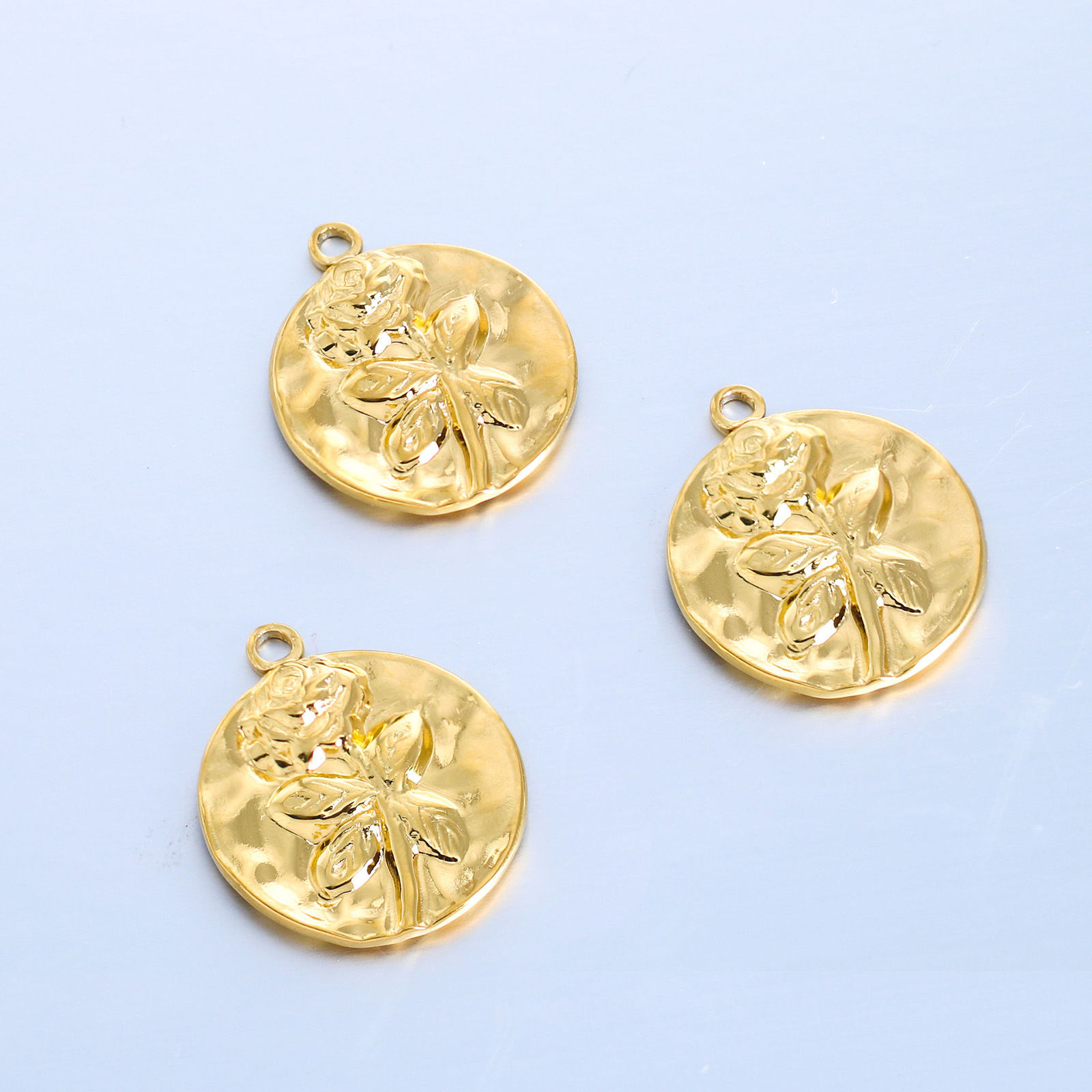 Immagine di 304 Acciaio Inossidabile Colata Charms Tondo Multicolore Rosa 1 Pz