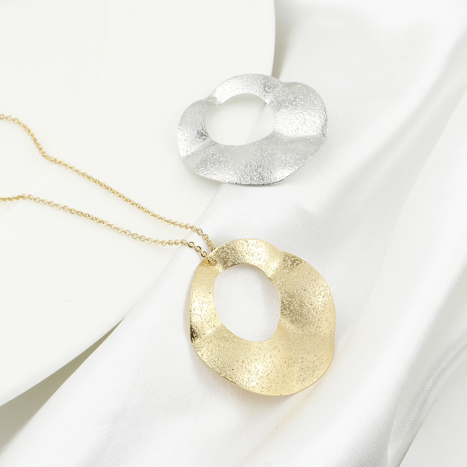 Immagine di Ottone Charms Tondo Vero Oro Placcato Polvere di Stelle 3.3cm x 3.3cm, 3 Pz