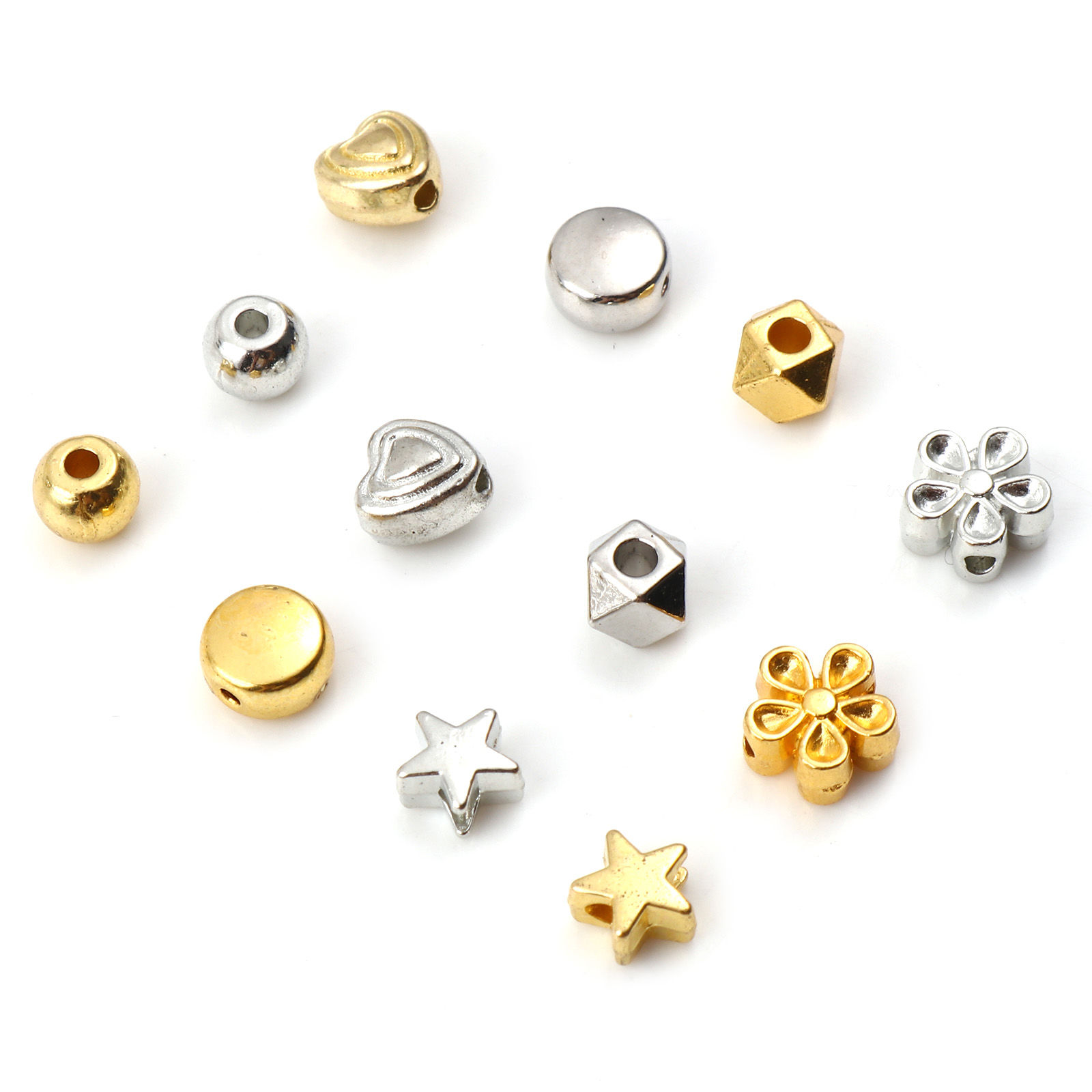 Picture of Zinc Based Alloy Spacer Beads Geometric Multicolor Flower
