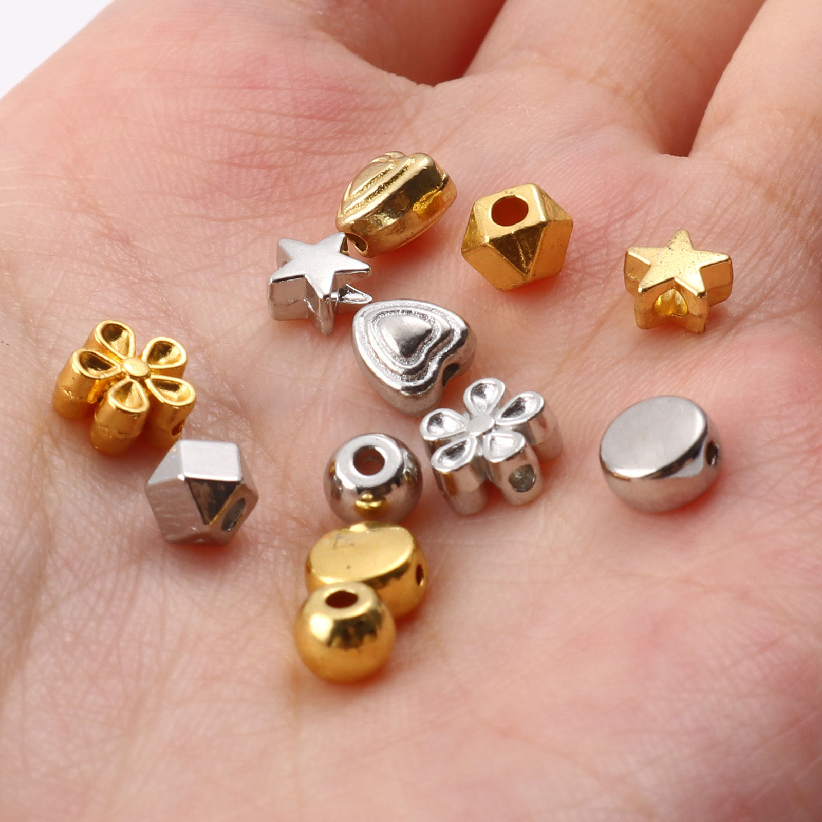Picture of Zinc Based Alloy Spacer Beads Geometric Multicolor Flower