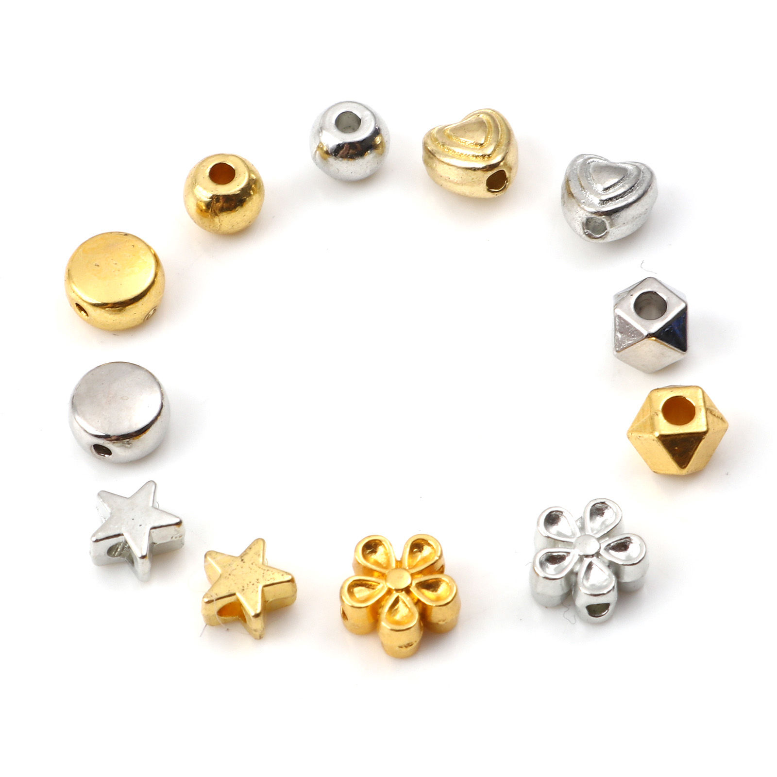 Picture of Zinc Based Alloy Spacer Beads Geometric Multicolor Flower