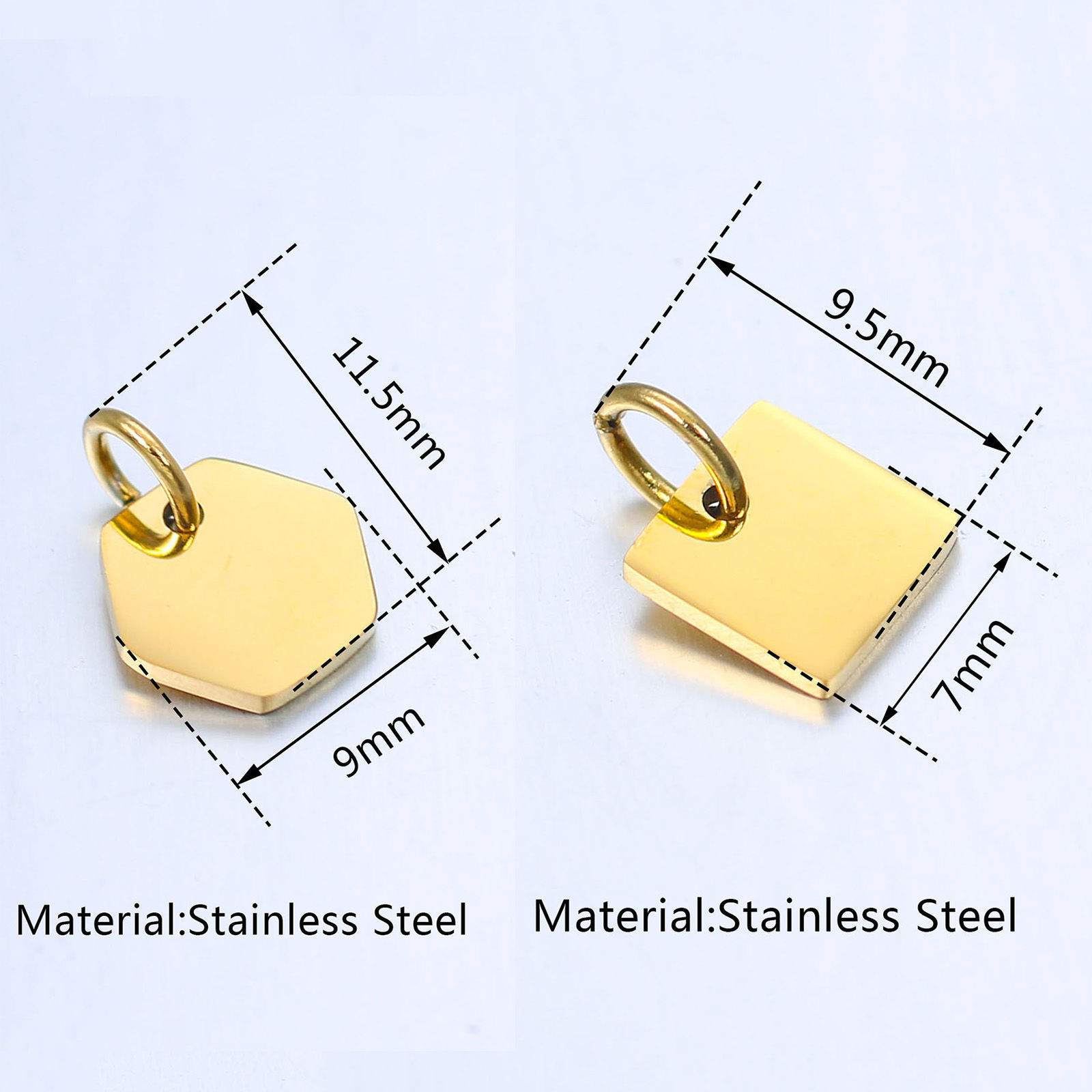 Picture of 304 Stainless Steel Geometry Series Charms Multicolor Geometric