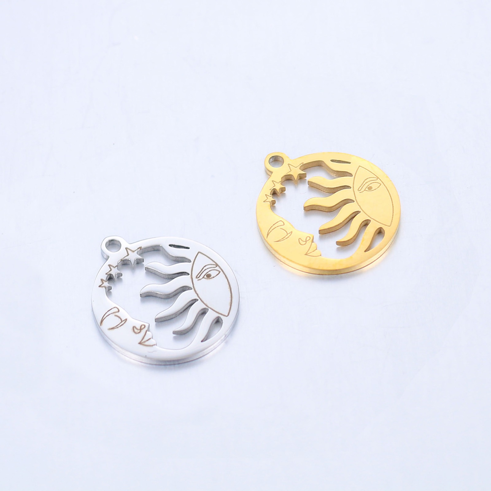 Picture of 304 Stainless Steel Galaxy Charms Multicolor Sun Moon