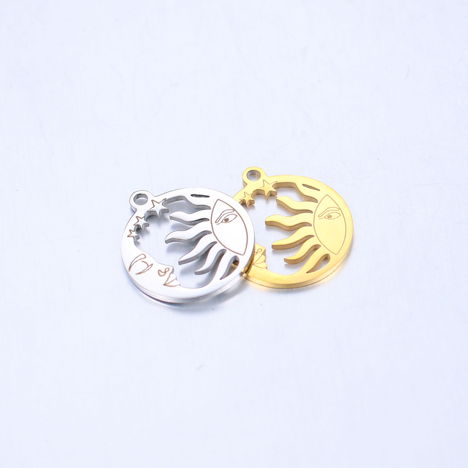 Picture of 304 Stainless Steel Galaxy Charms Multicolor Sun Moon